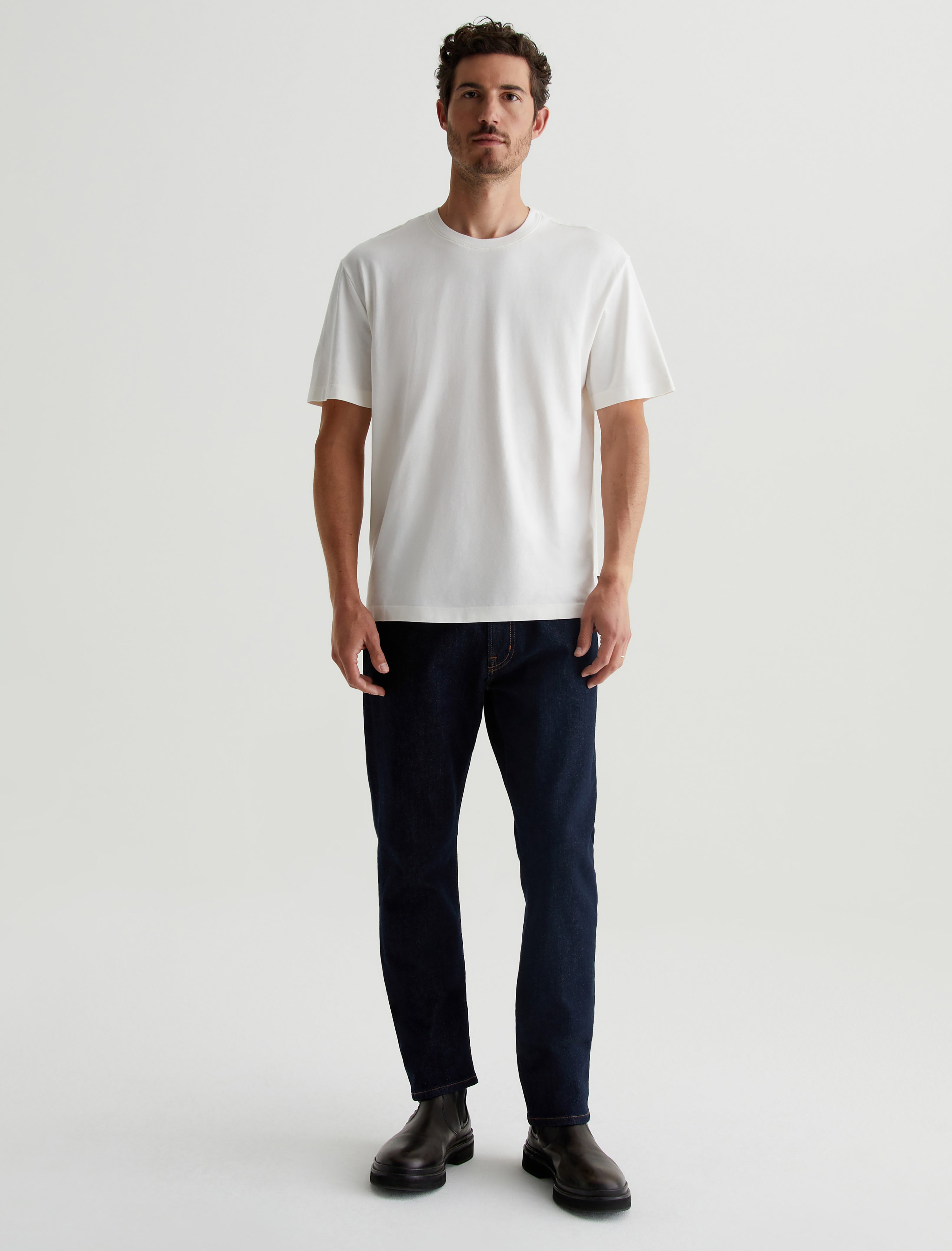 Wesley Crew Ivory Dust Relaxed T-Shirt Men Top Photo 4