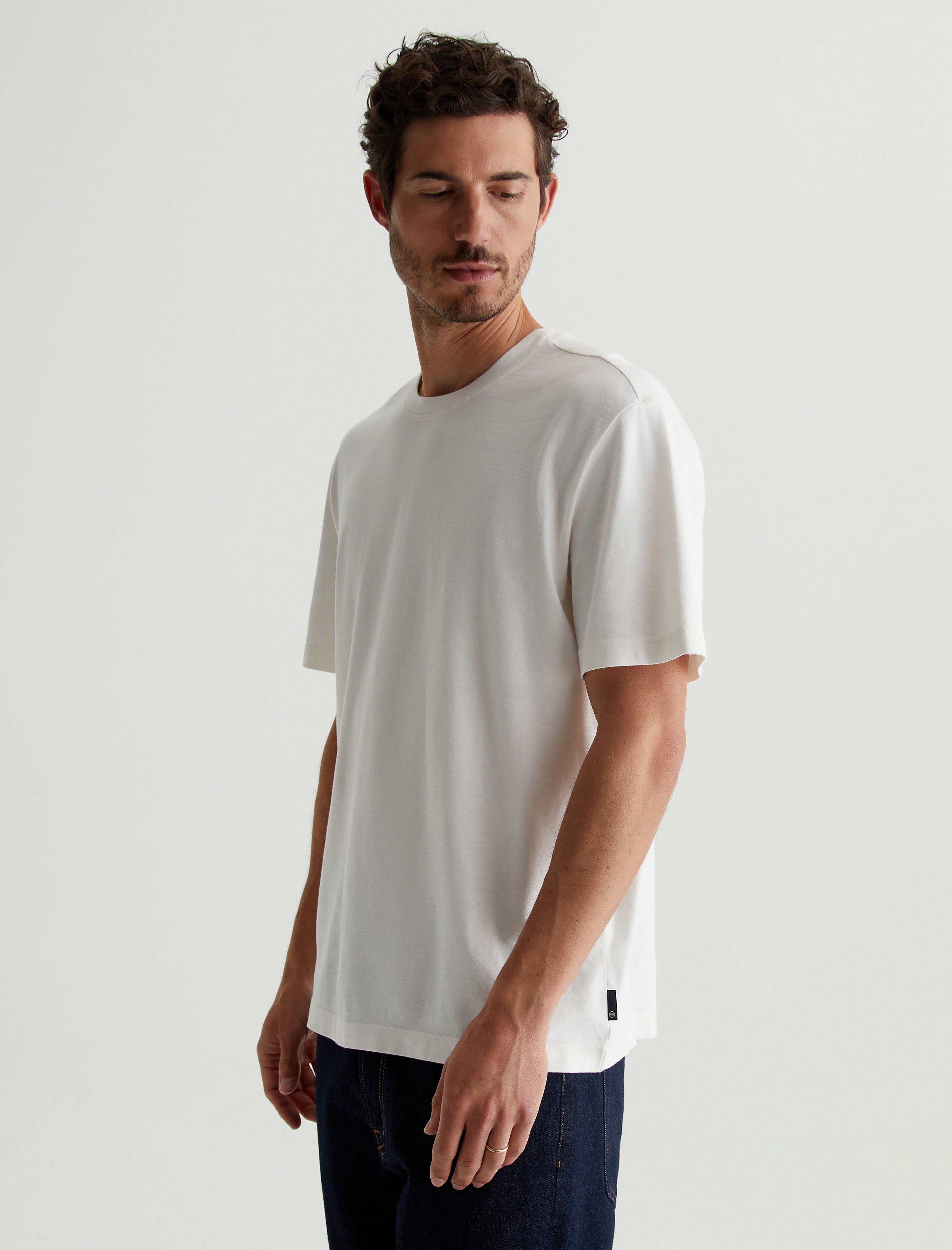 Wesley Crew Ivory Dust Relaxed T-Shirt Men Top Photo 6
