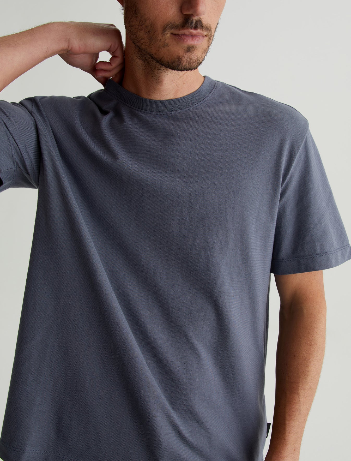 Wesley Crew Slate Sky Relaxed Fit Short Sleeve T-Shirt Mens Top Photo 2