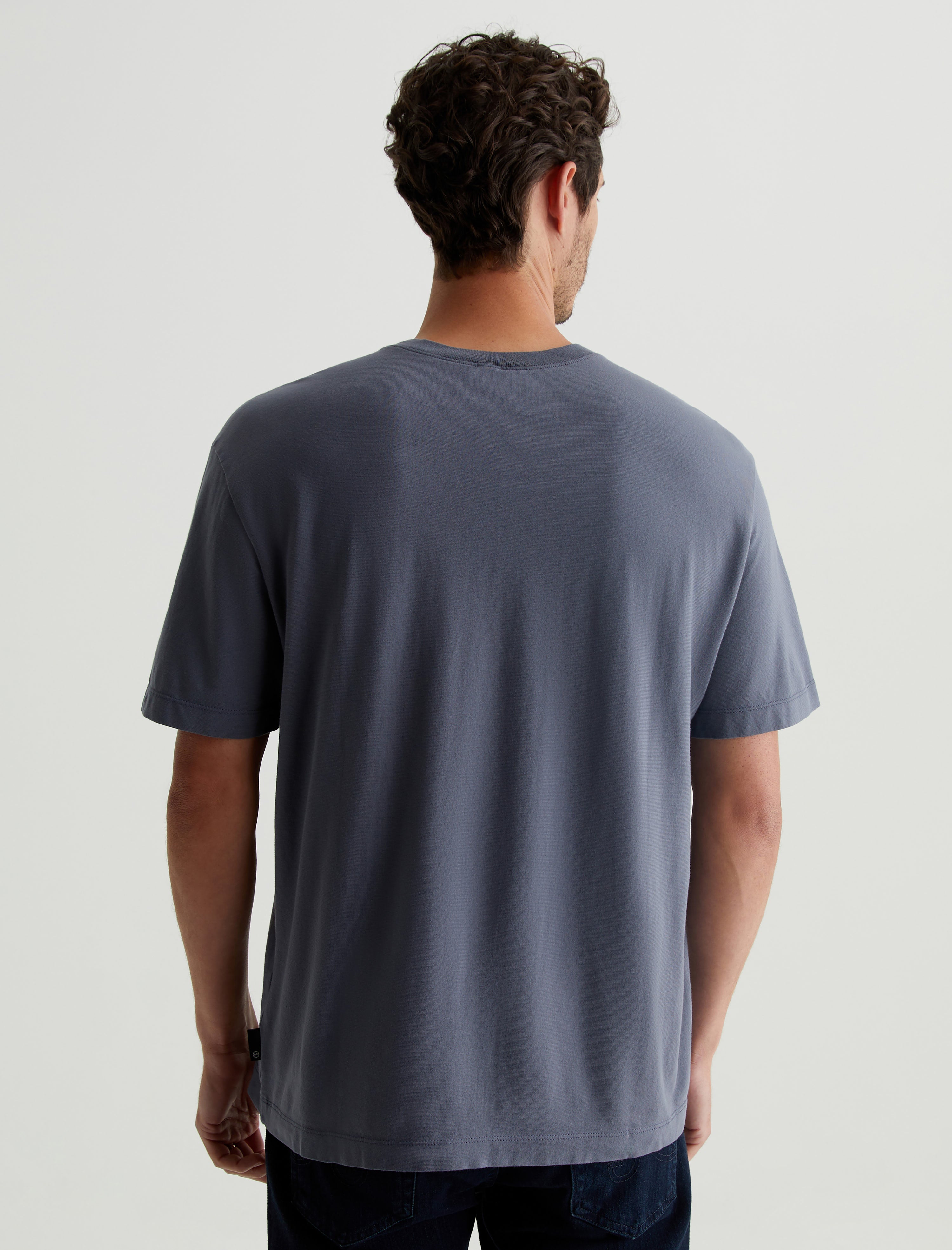 Wesley Crew Slate Sky Relaxed T-Shirt Men Top Photo 7