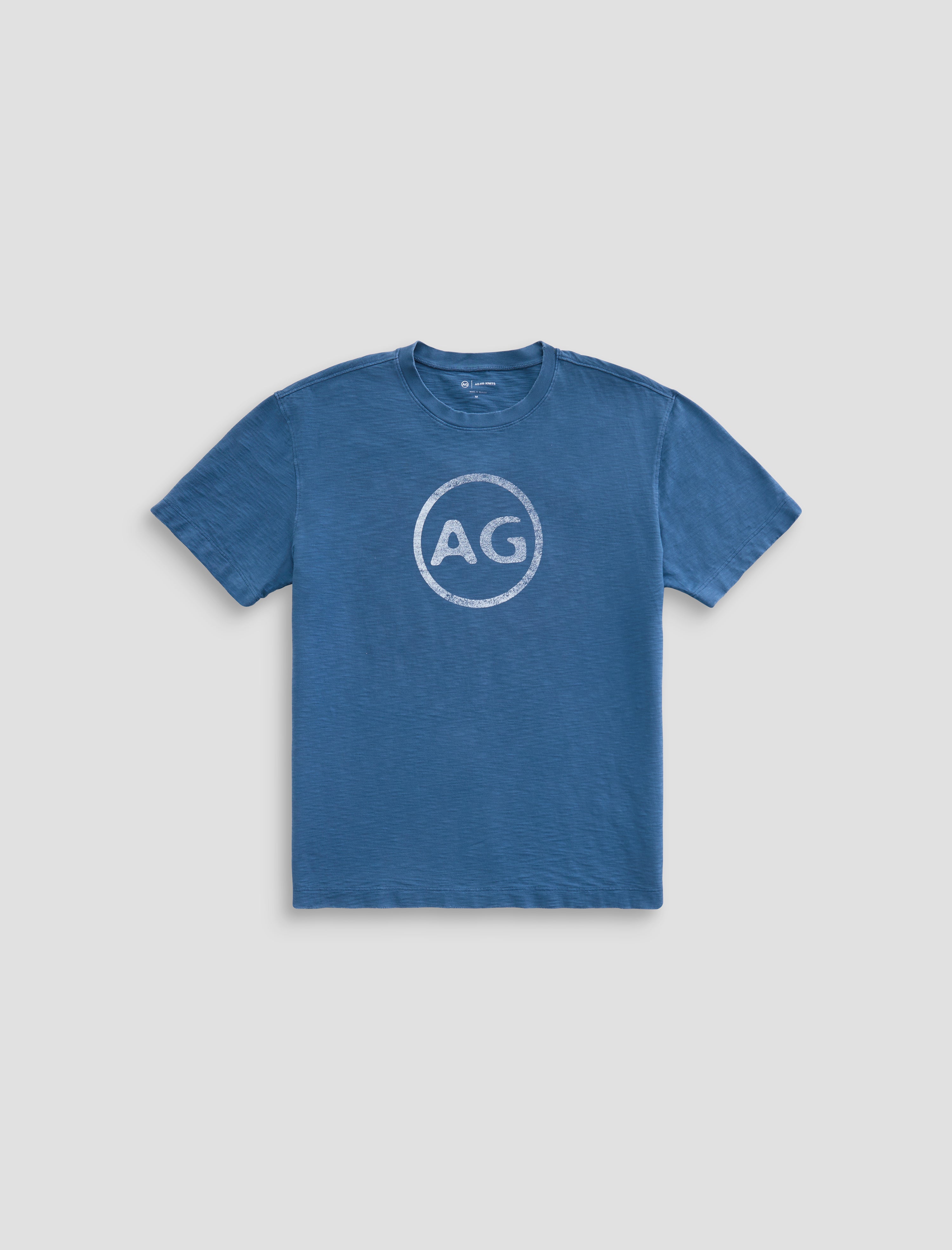Wesley Crew AG Distress Logo Relaxed T-Shirt Men Top Photo 1