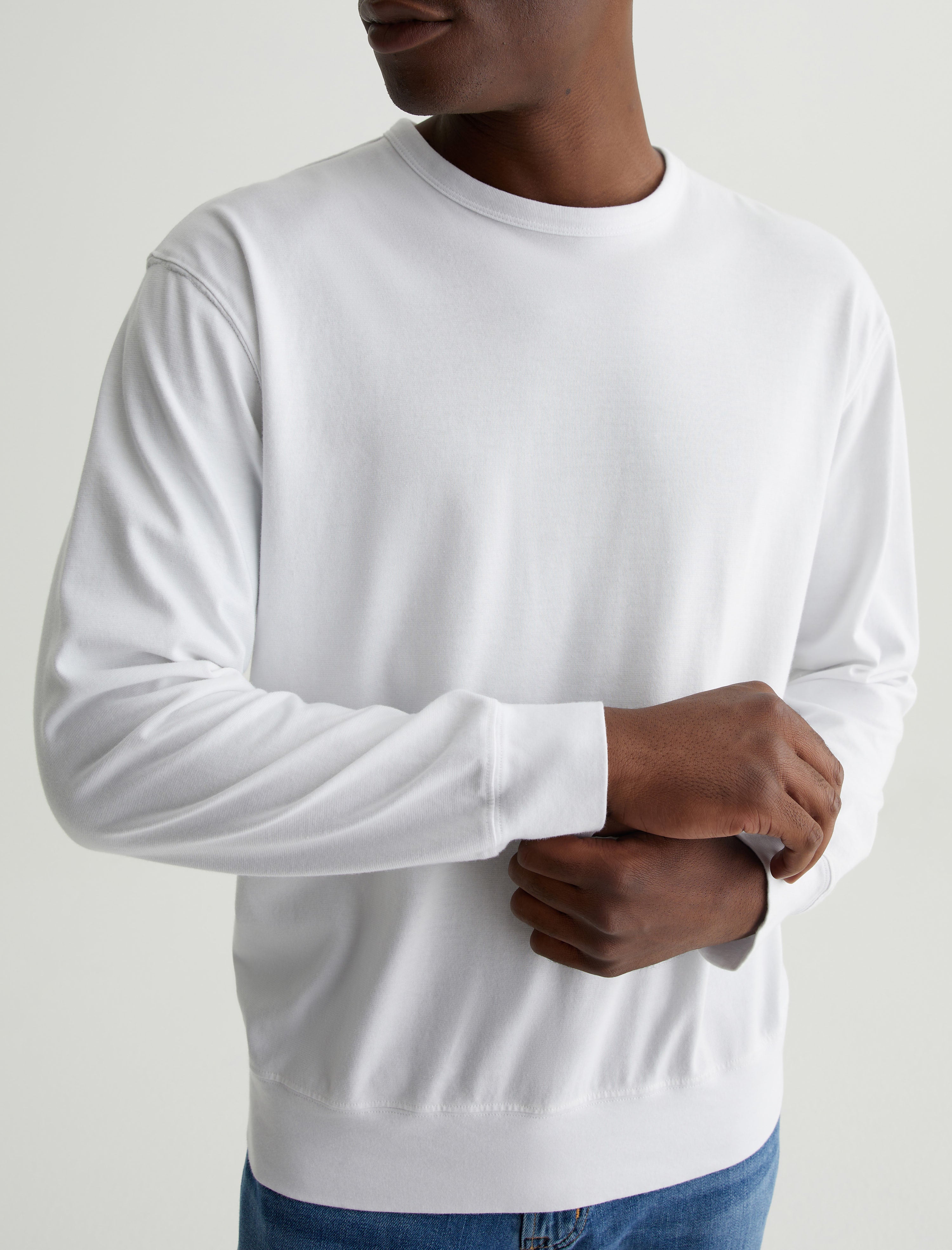 Wesley Hoodie True White Relaxed Fit Long Sleeve Hooded T-Shirt Mens Top Photo 2