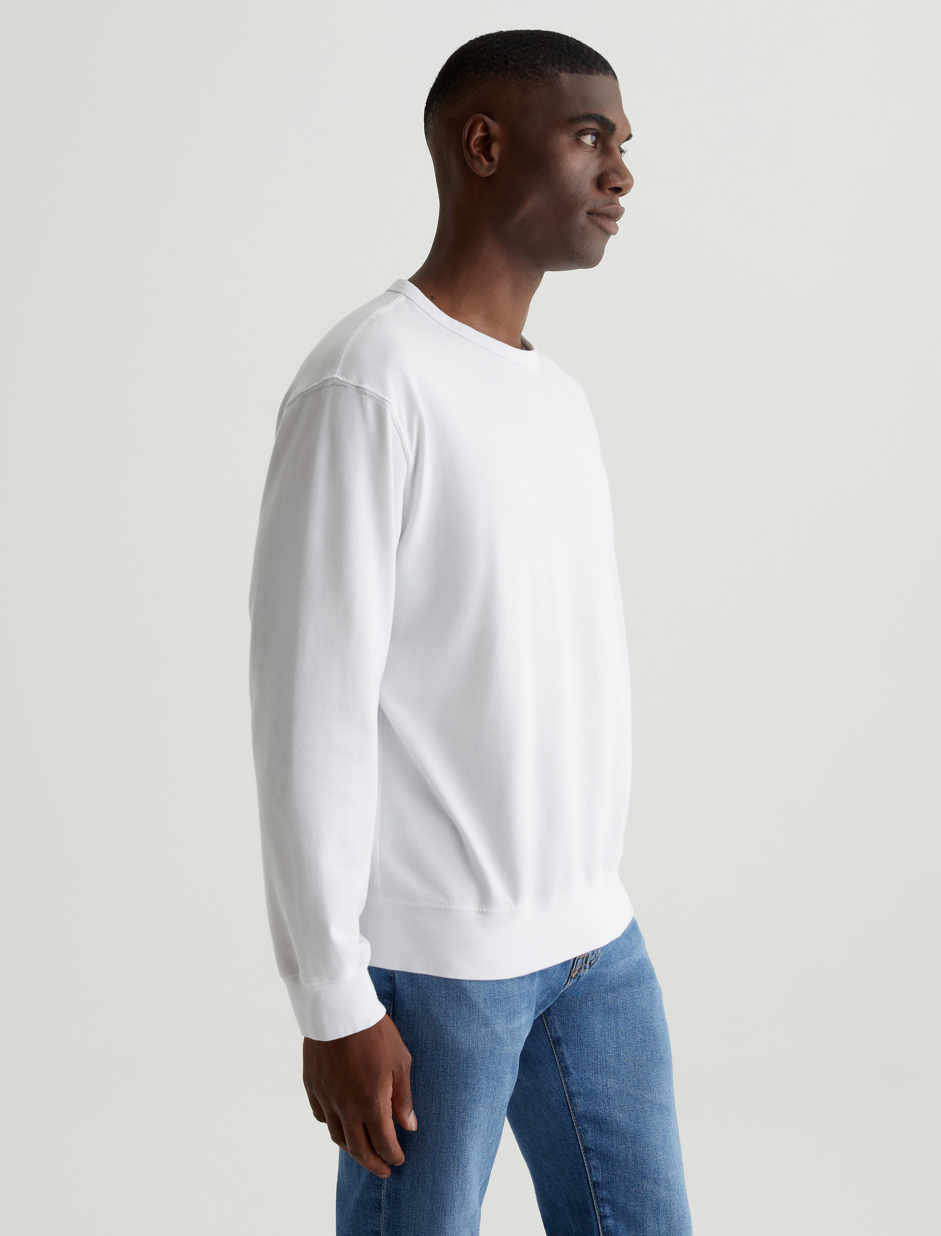 Wesley Hoodie True White Relaxed Fit Long Sleeve Hooded T-Shirt Mens Top Photo 3