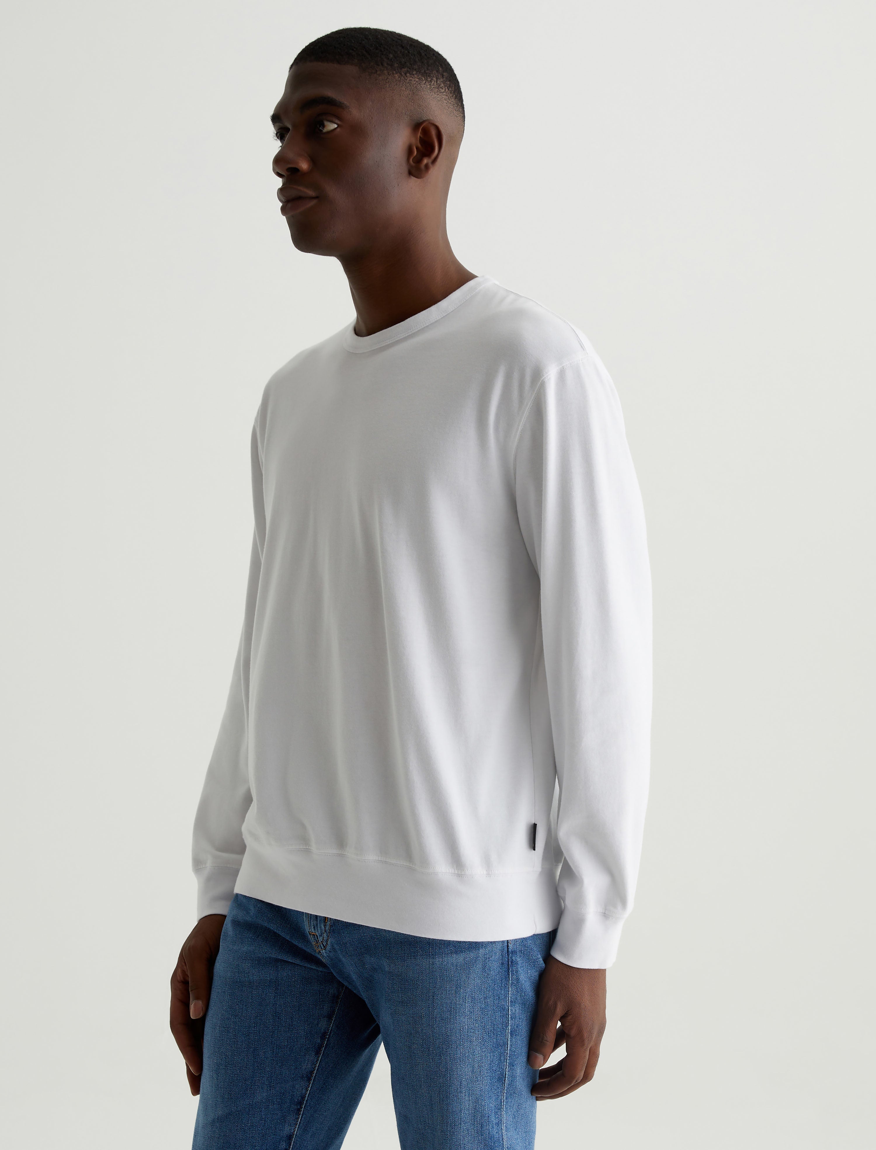 Wesley Hoodie True White Relaxed Fit Long Sleeve Hooded T-Shirt Mens Top Photo 6