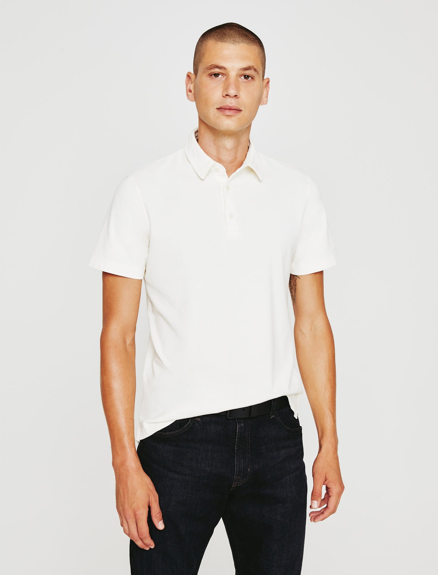 Bryce Polo Ivory Dust Classic Short Sleeve Polo Men Top Photo 1