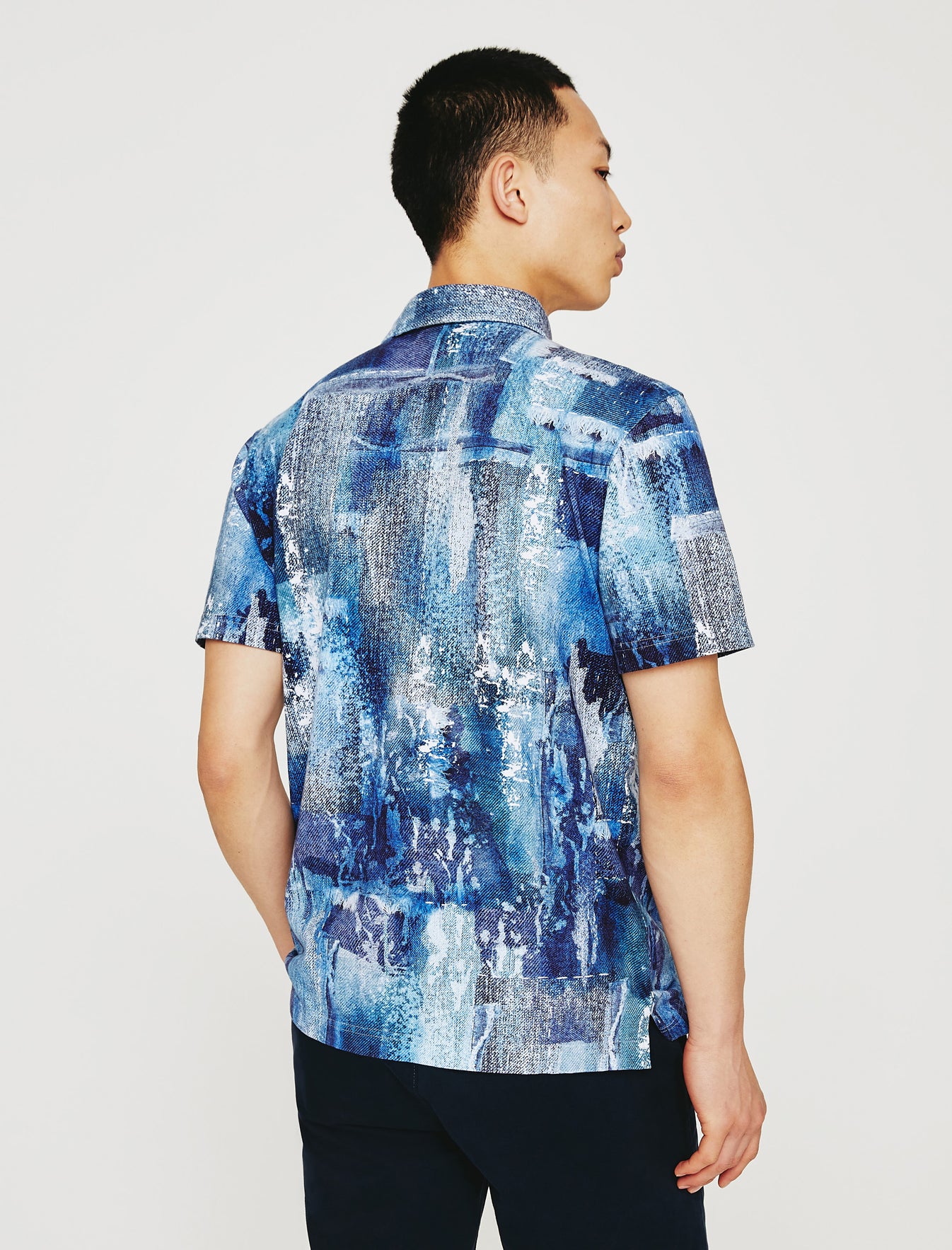 Bryce Polo Washed Denim -Multi Color Classic Short Sleeve Polo Men Top Photo 6