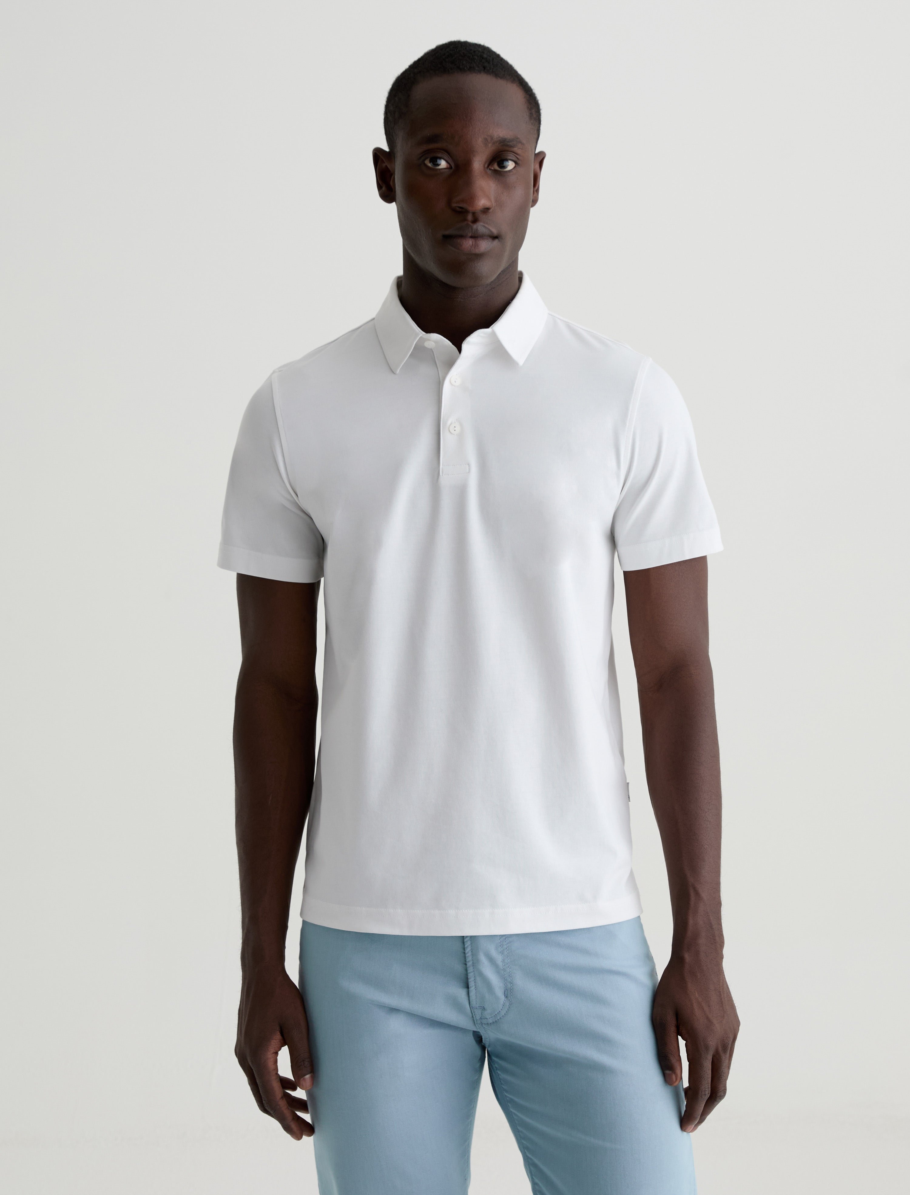 Bryce Polo True White Classic Fit Short Sleeve Polo T-Shirt Men Top Photo 1