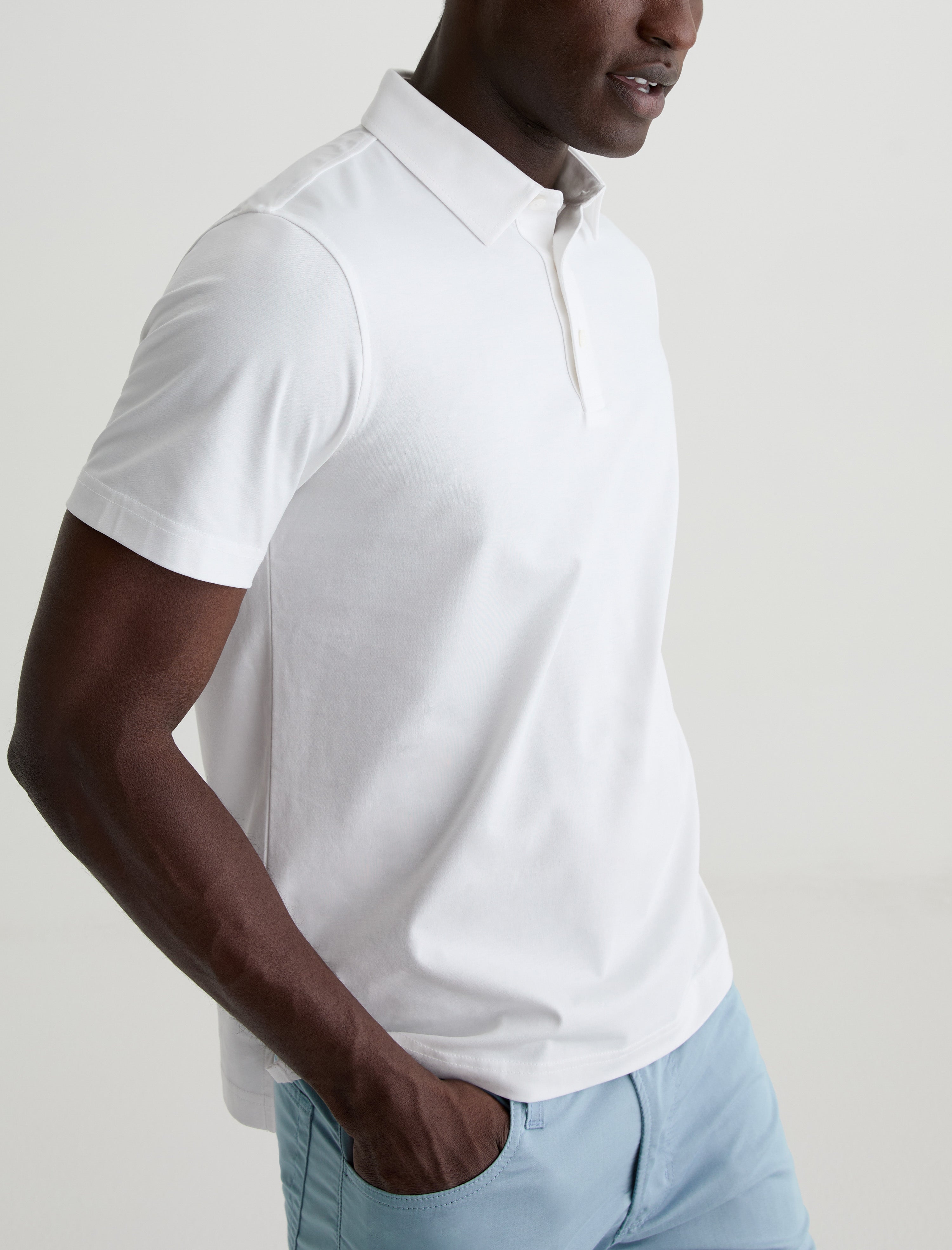 Bryce Polo True White Classic Fit Short Sleeve Polo T-Shirt Men Top Photo 2