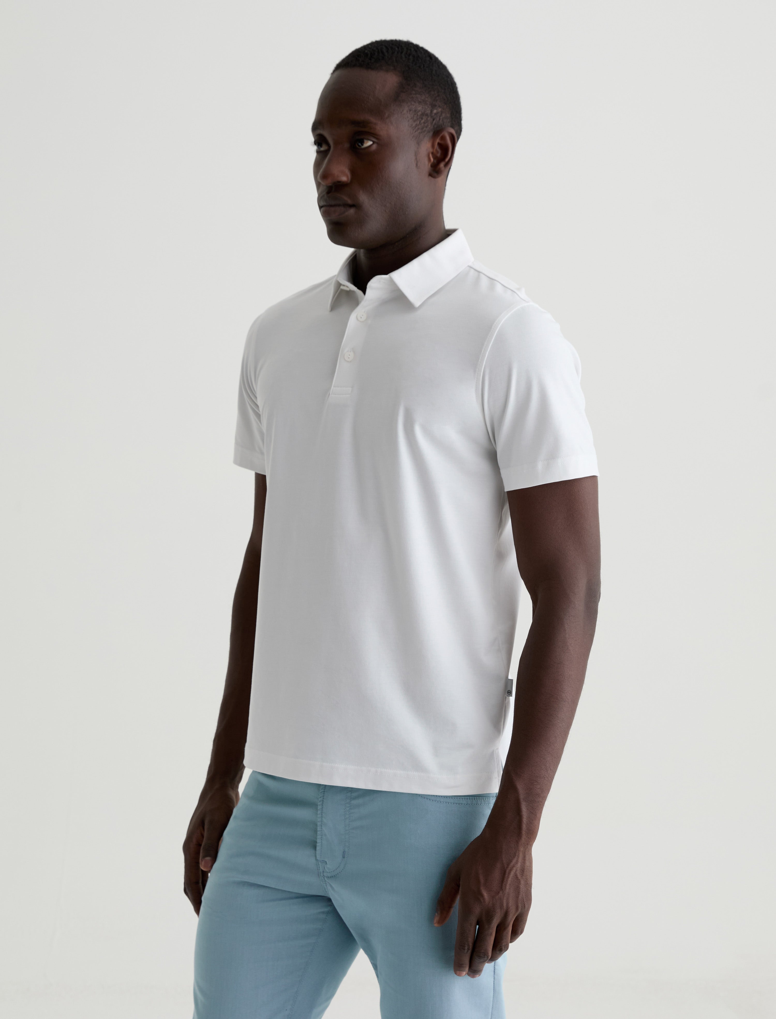 Bryce Polo True White Classic Fit Short Sleeve Polo T-Shirt Men Top Photo 6