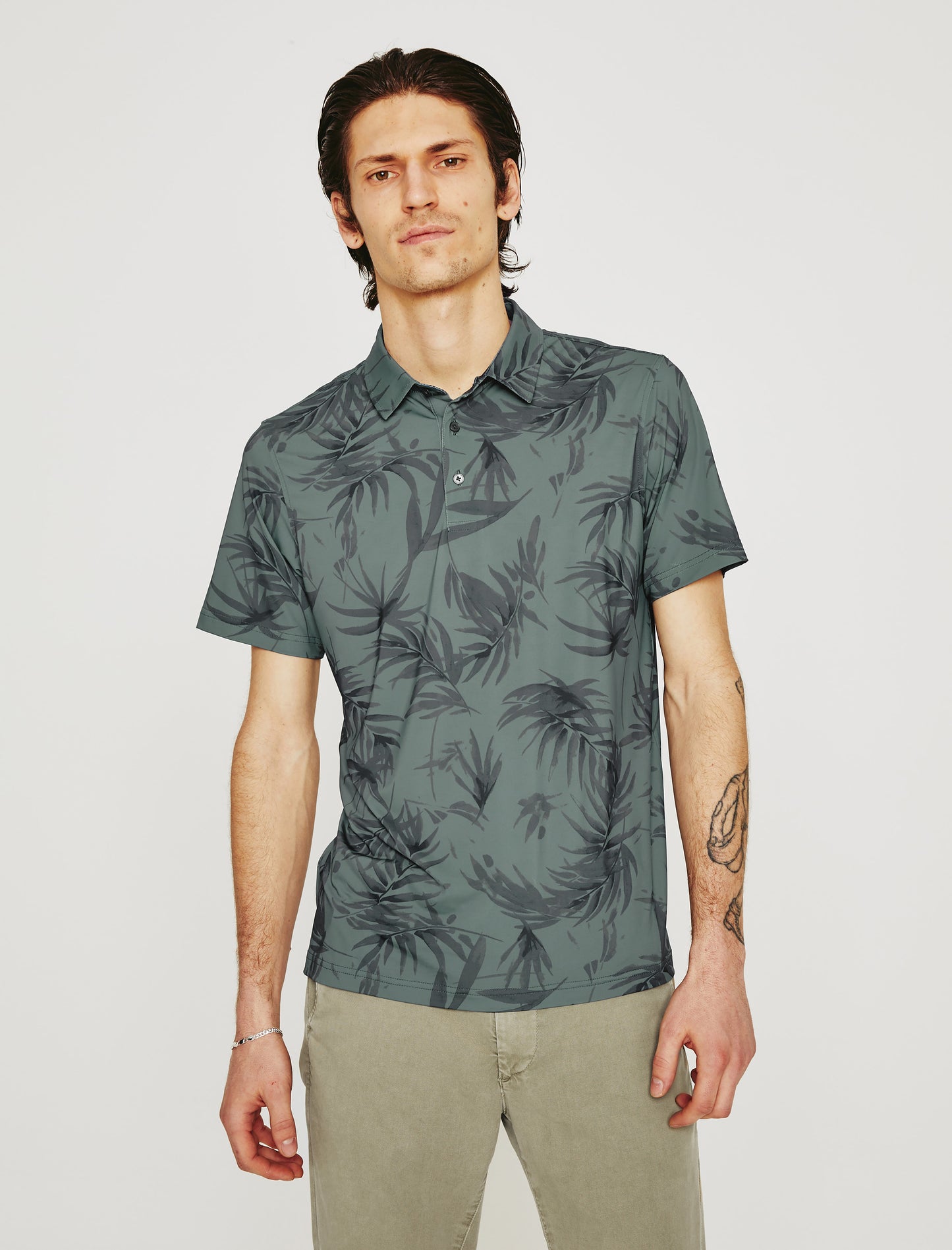 Bryce Polo BREEZE GREEN MULTI Classic Short Sleeve Polo (Performance) Men Top Photo 1