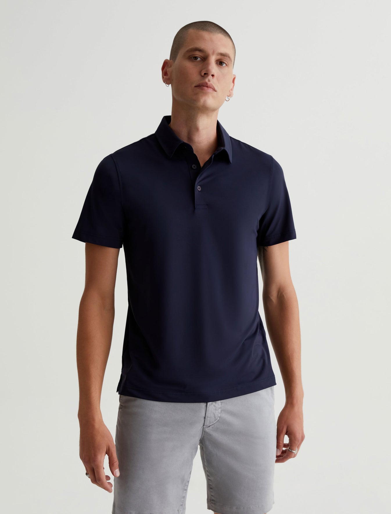 Bryce S/S Polo Deep Navy Classic Fit Short Sleeve Polo T-Shirt Mens Top Photo 1