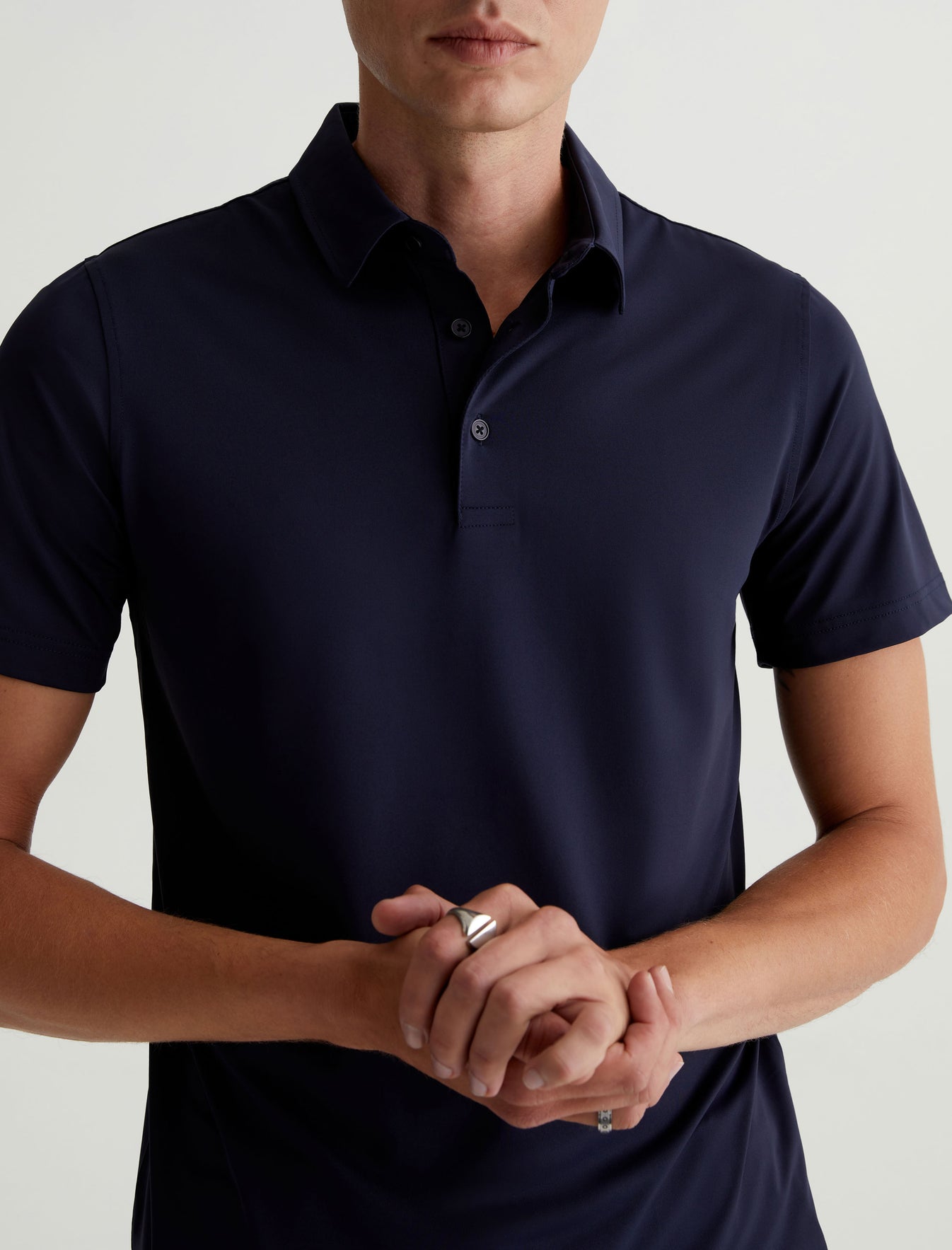 Bryce S/S Polo Deep Navy Classic Fit Short Sleeve Polo T-Shirt Mens Top Photo 2