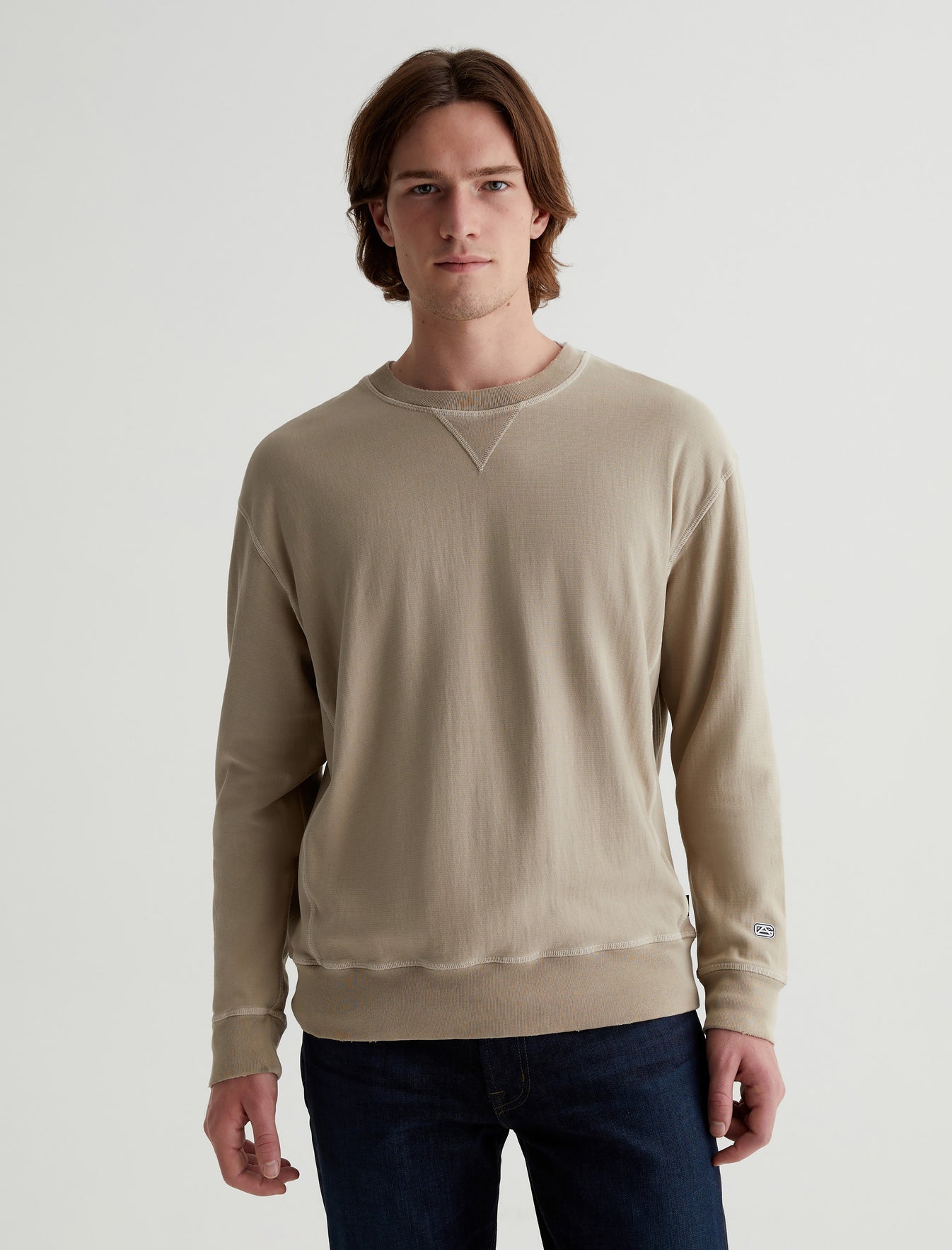 Arc Panelled Sweatshirt 5 Years Light Truffle Relaxed Fit Crew Neck Panelled Mens Top Photo 1