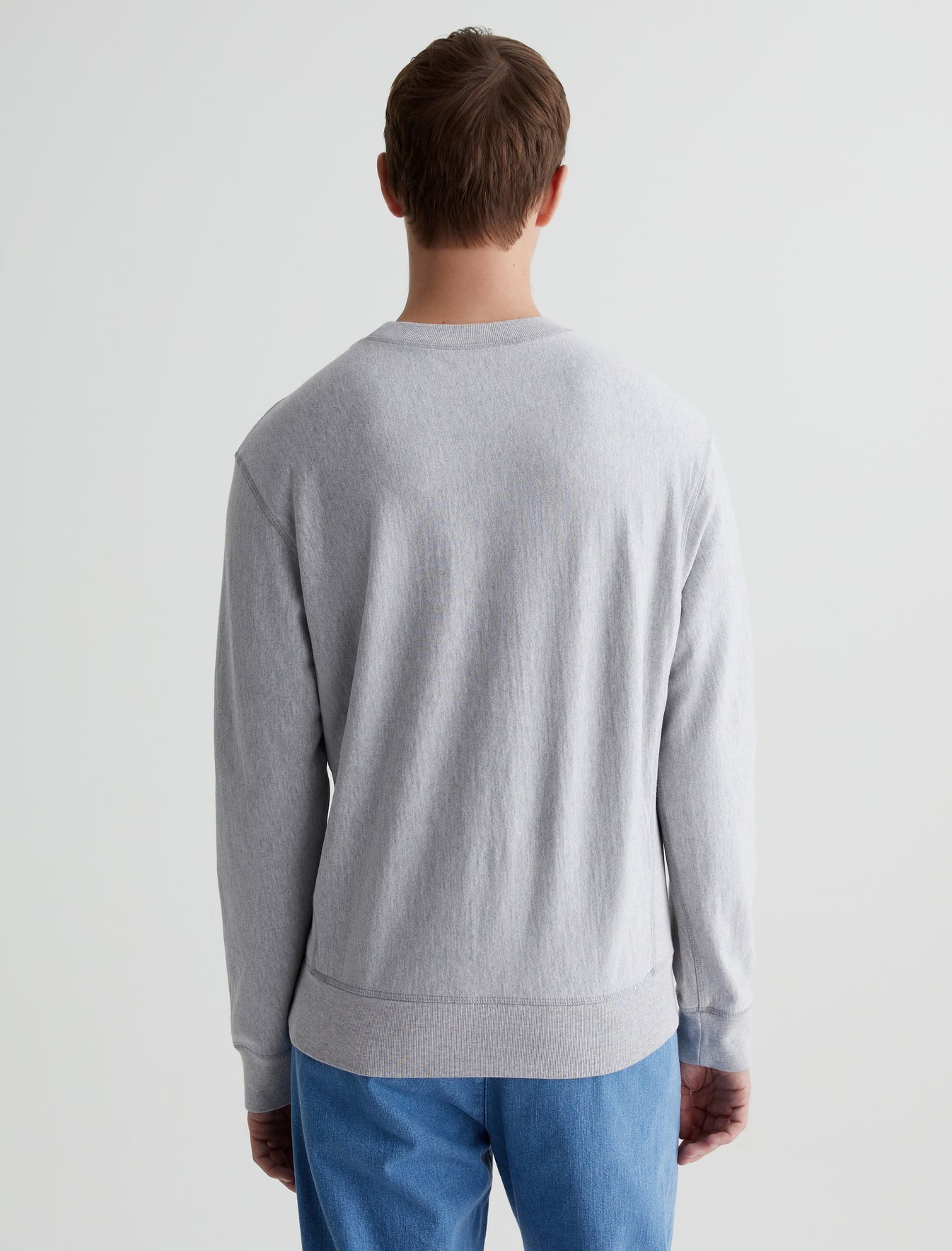 Arc Panelled Sweatshirt Heather Grey Relaxed Fit Crew Neck Panelled Men Top Photo 6