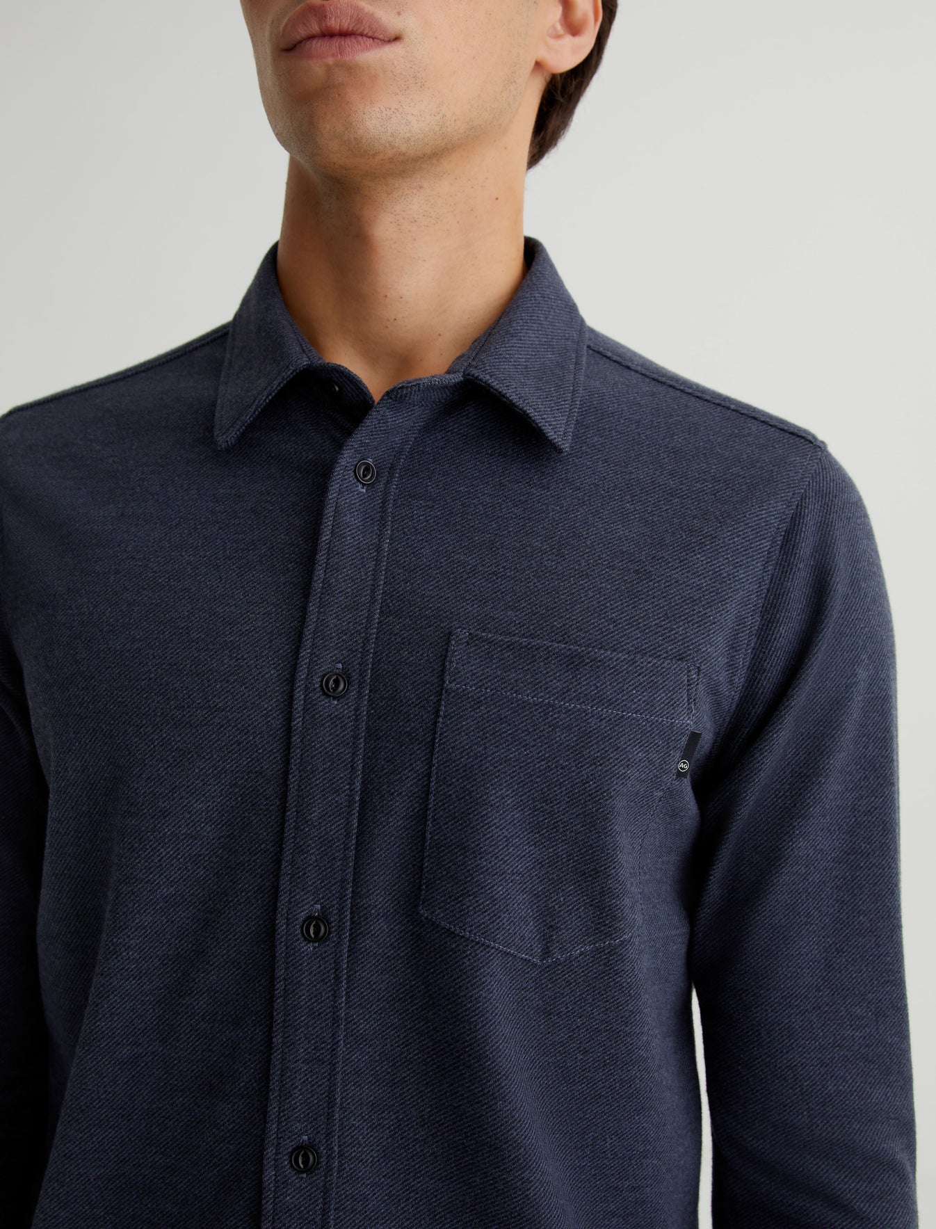 Mason Shirt Heather Charcoal/Blue Note Classic Fit Long Sleeve Button Up Shirt Mens Top Photo 3