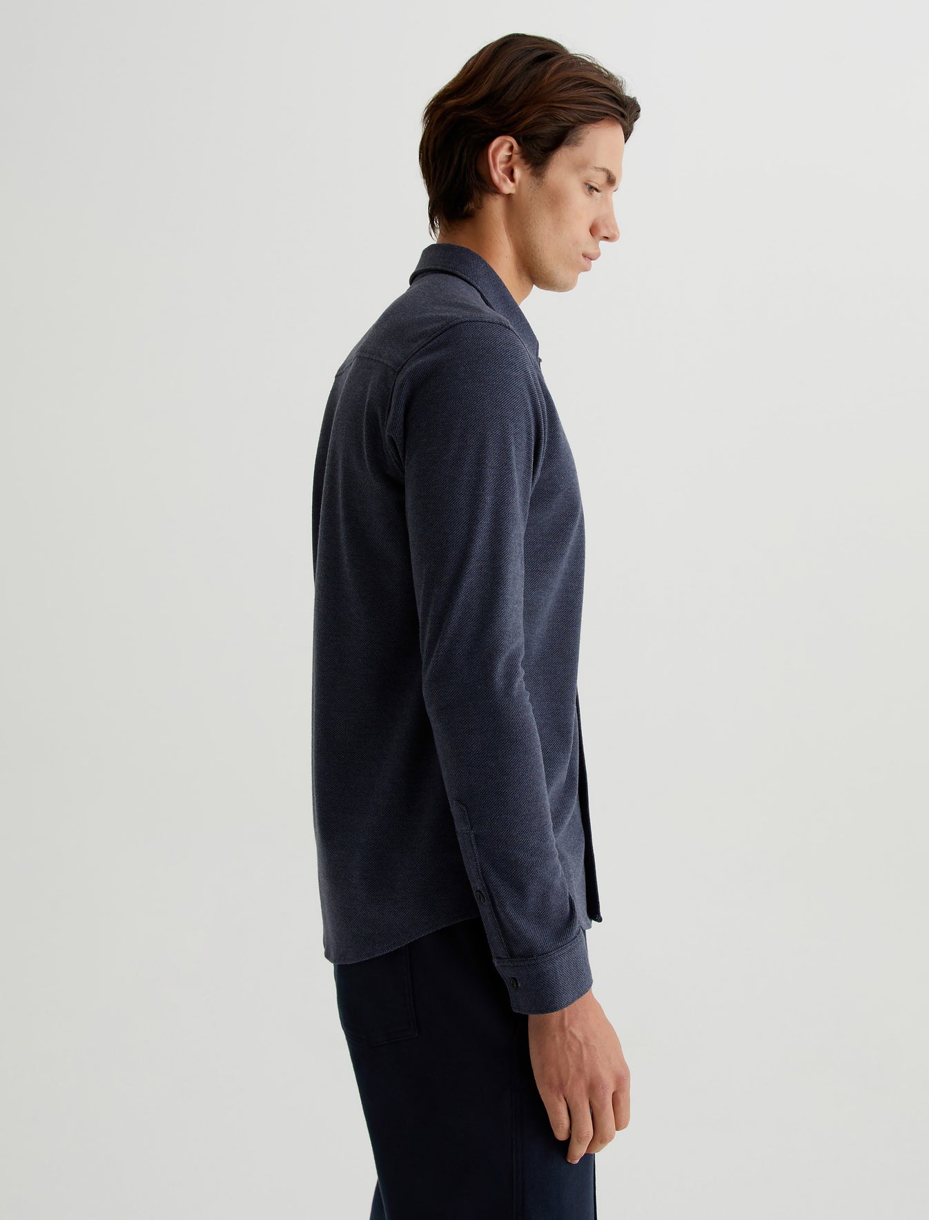 Mason Shirt Heather Charcoal/Blue Note Classic Fit Long Sleeve Button Up Shirt Mens Top Photo 5