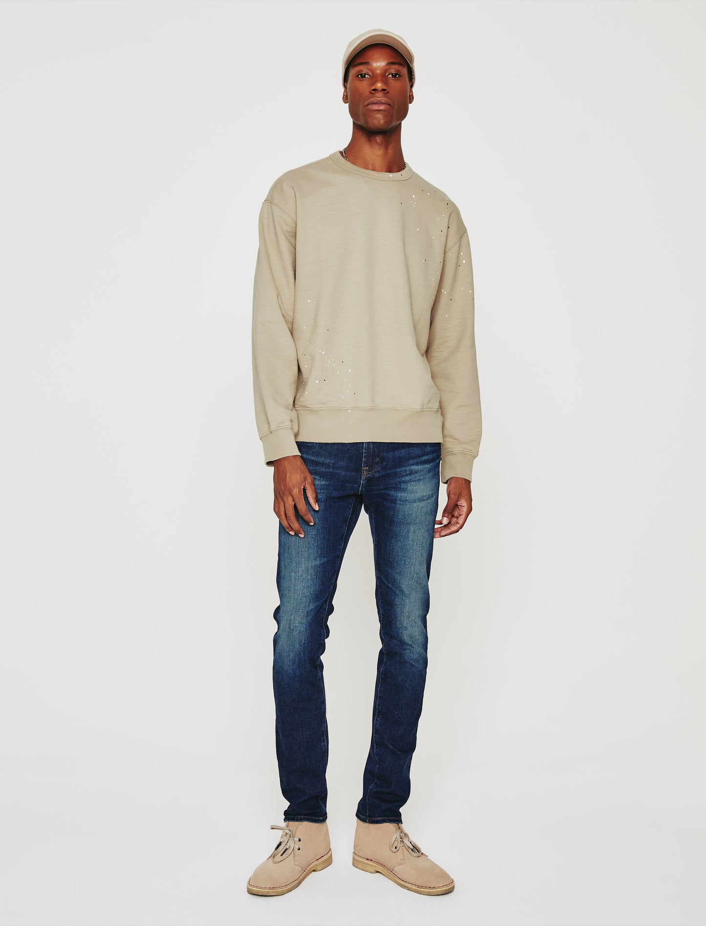 Arc Crew Stone Dot Natural Multi Relaxed Fit Crew Neck Sweatshirt Mens Top Photo 2