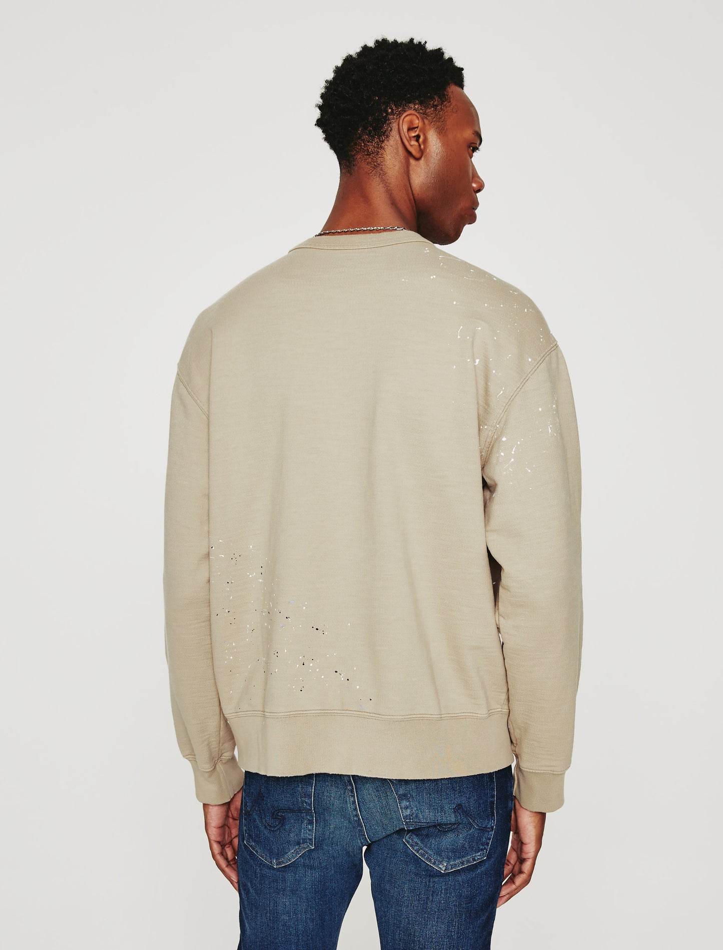 Arc Crew Stone Dot Natural Multi Relaxed Fit Crew Neck Sweatshirt Mens Top Photo 6