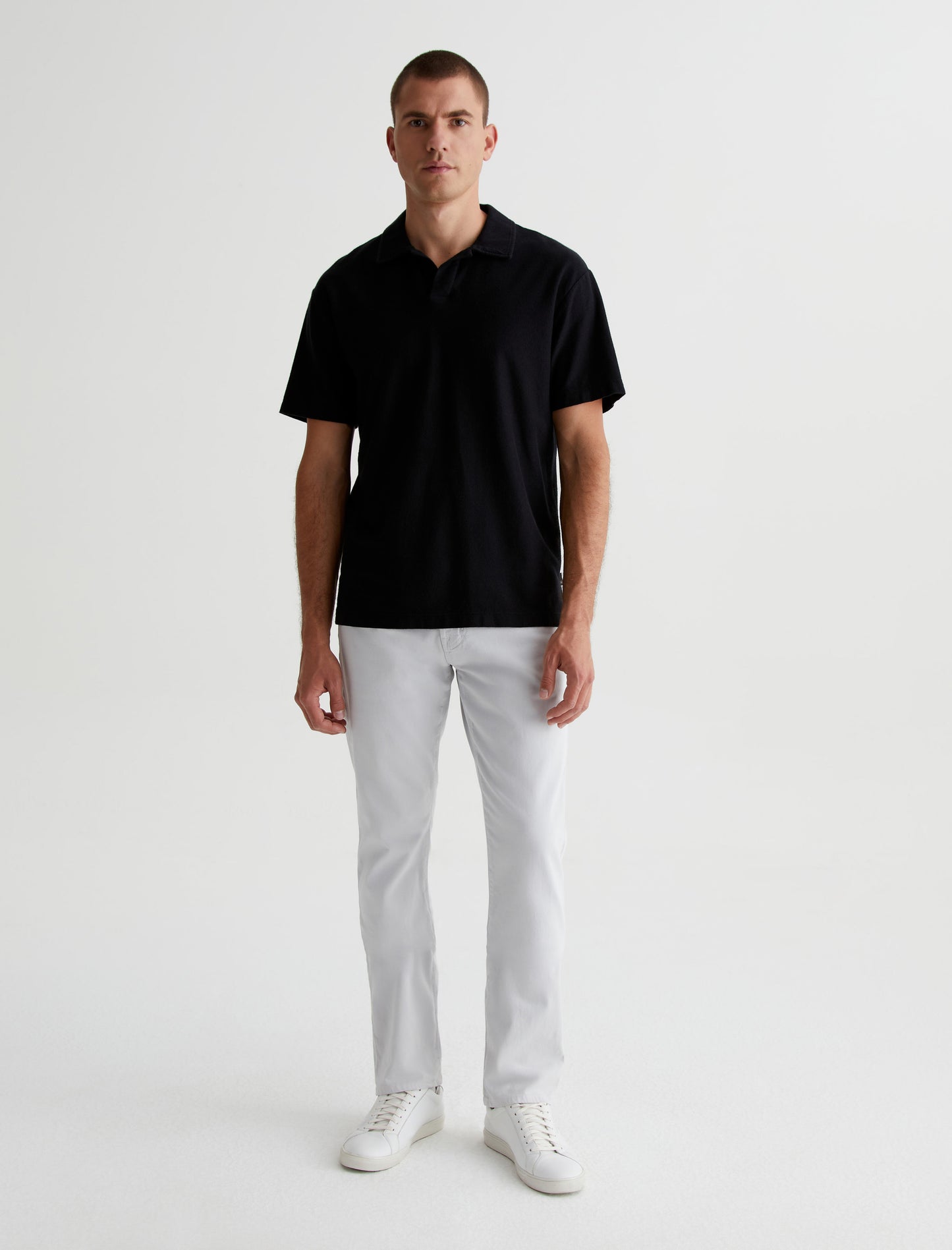 Bryce Johnny Collar True Black Classic Fit Short Sleeve Johnny Collar Mens Top Photo 3