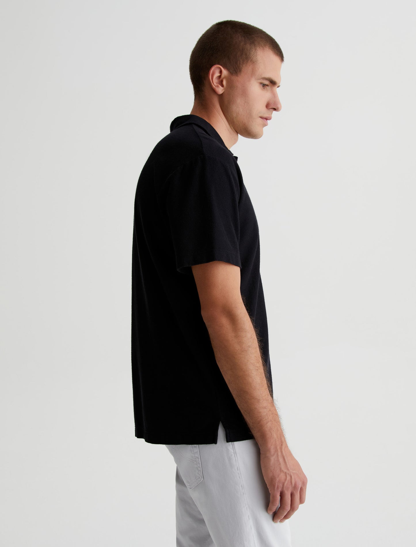 Bryce Johnny Collar True Black Classic Fit Short Sleeve Johnny Collar Mens Top Photo 5