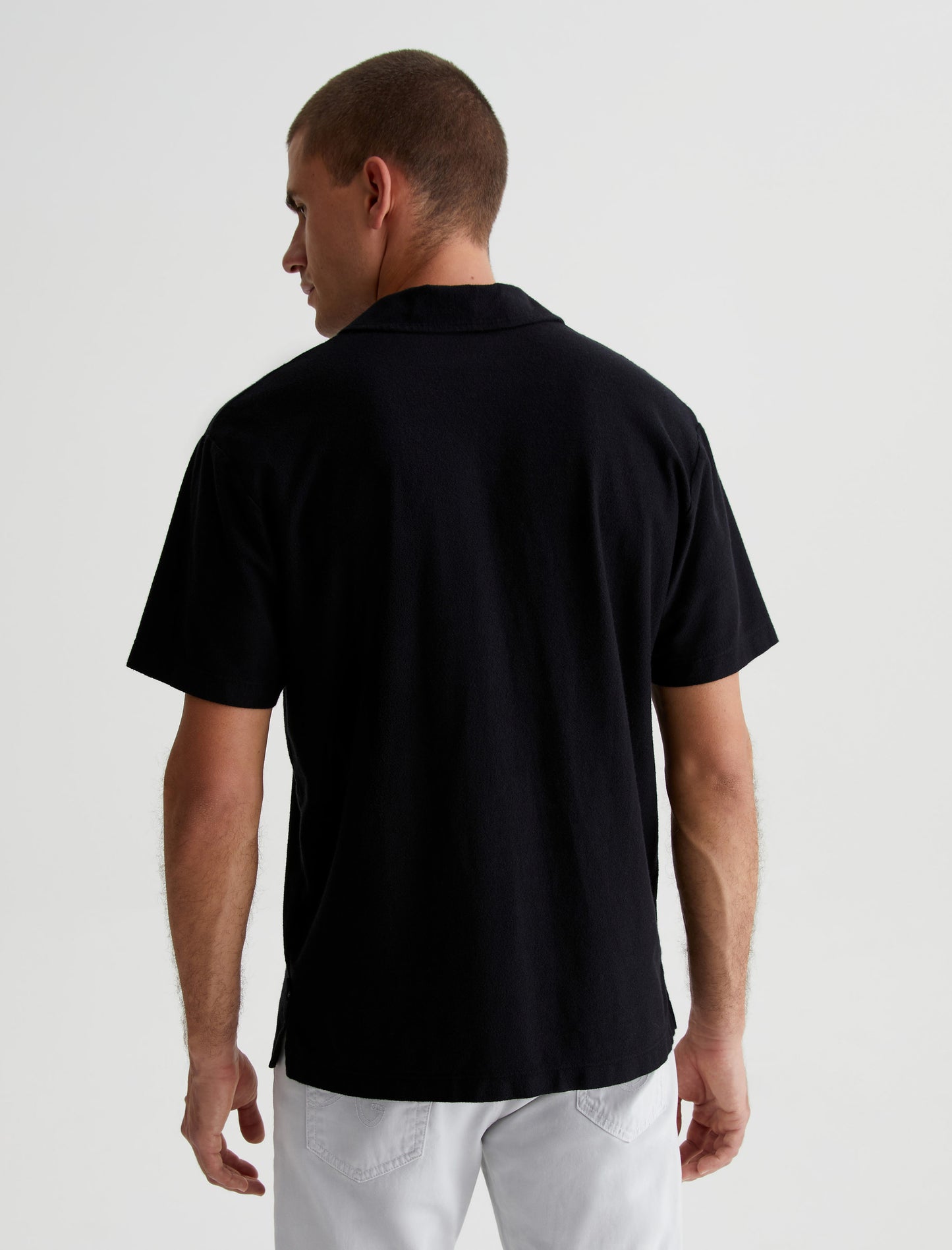 Bryce Johnny Collar True Black Classic Fit Short Sleeve Johnny Collar Mens Top Photo 6