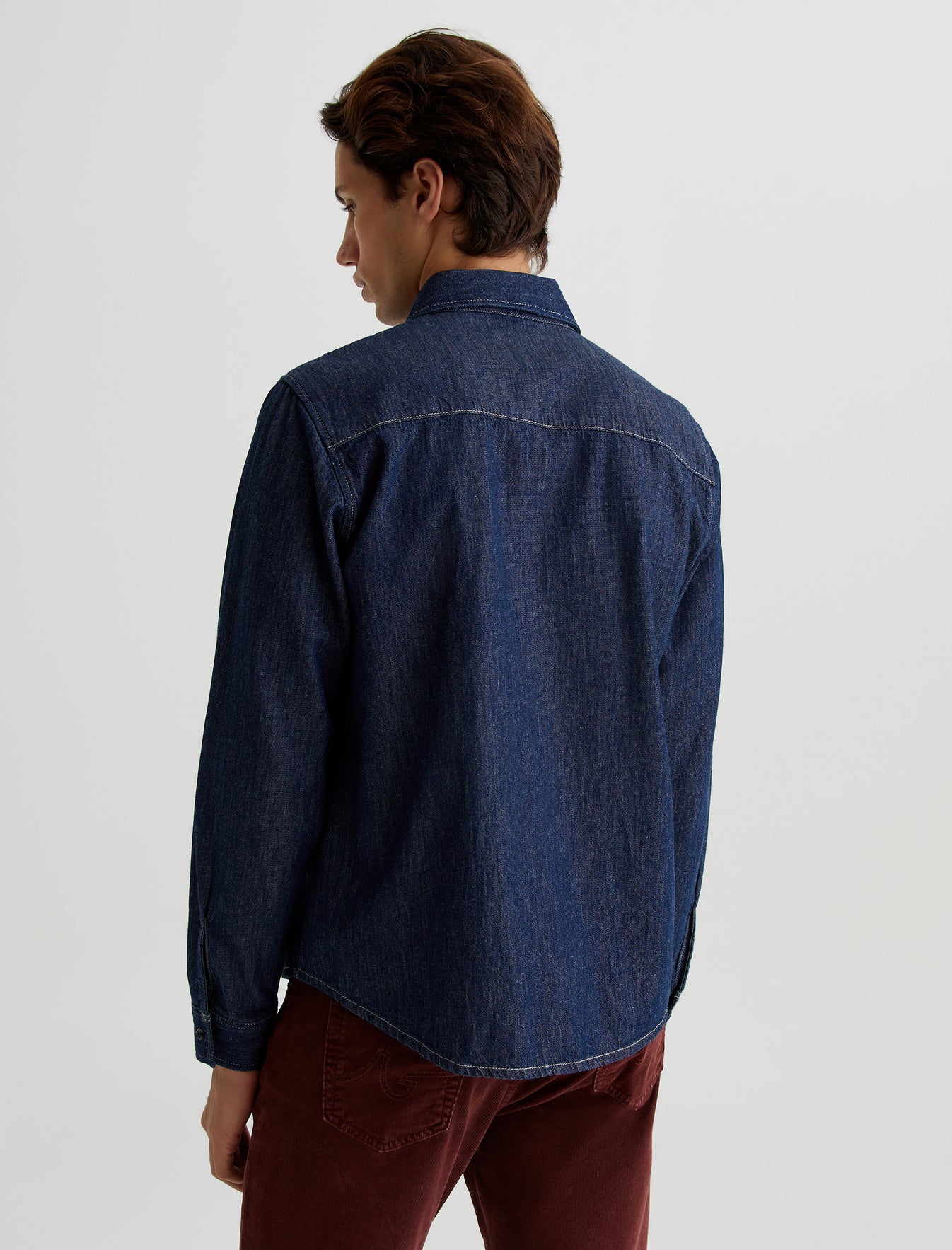 Wayne Steel Sky Classic Denim Shirt Mens Top Photo 6