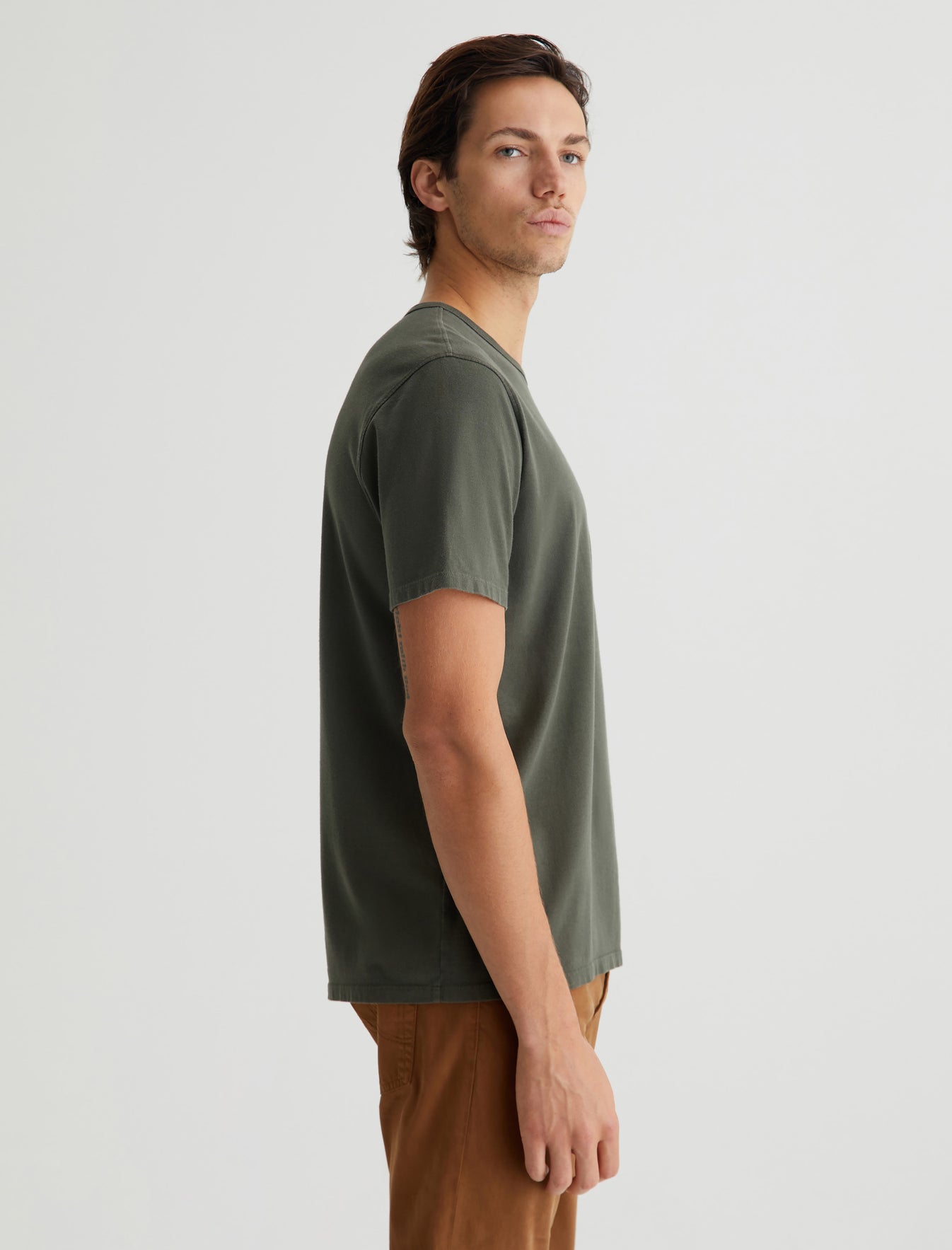 Bryce Crew Forest Moss Classic Crew Neck Men Top Photo 2
