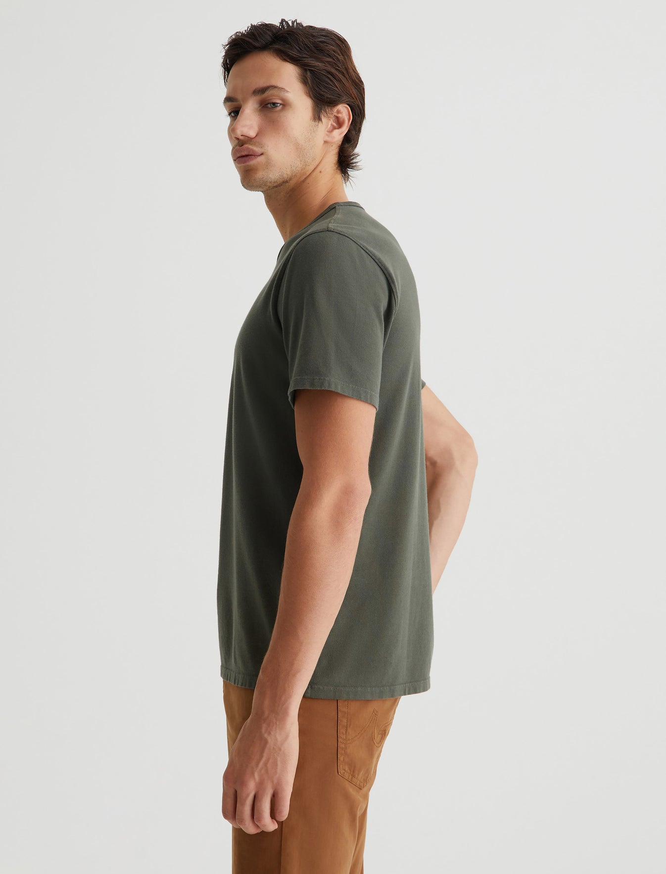 Bryce Crew Forest Moss Classic Crew Neck Men Top Photo 5