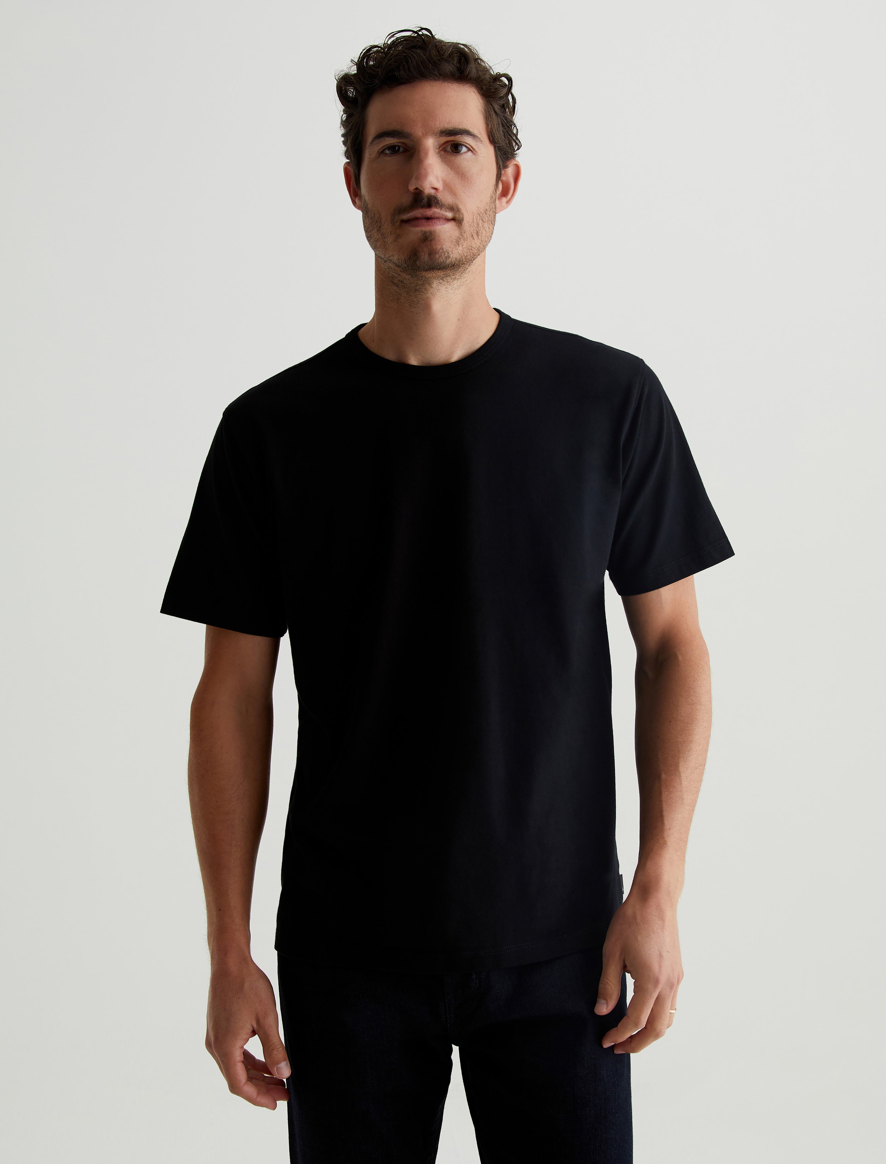 Bryce Crew True Black Classic Crew Neck T-Shirt Men Top Photo 1