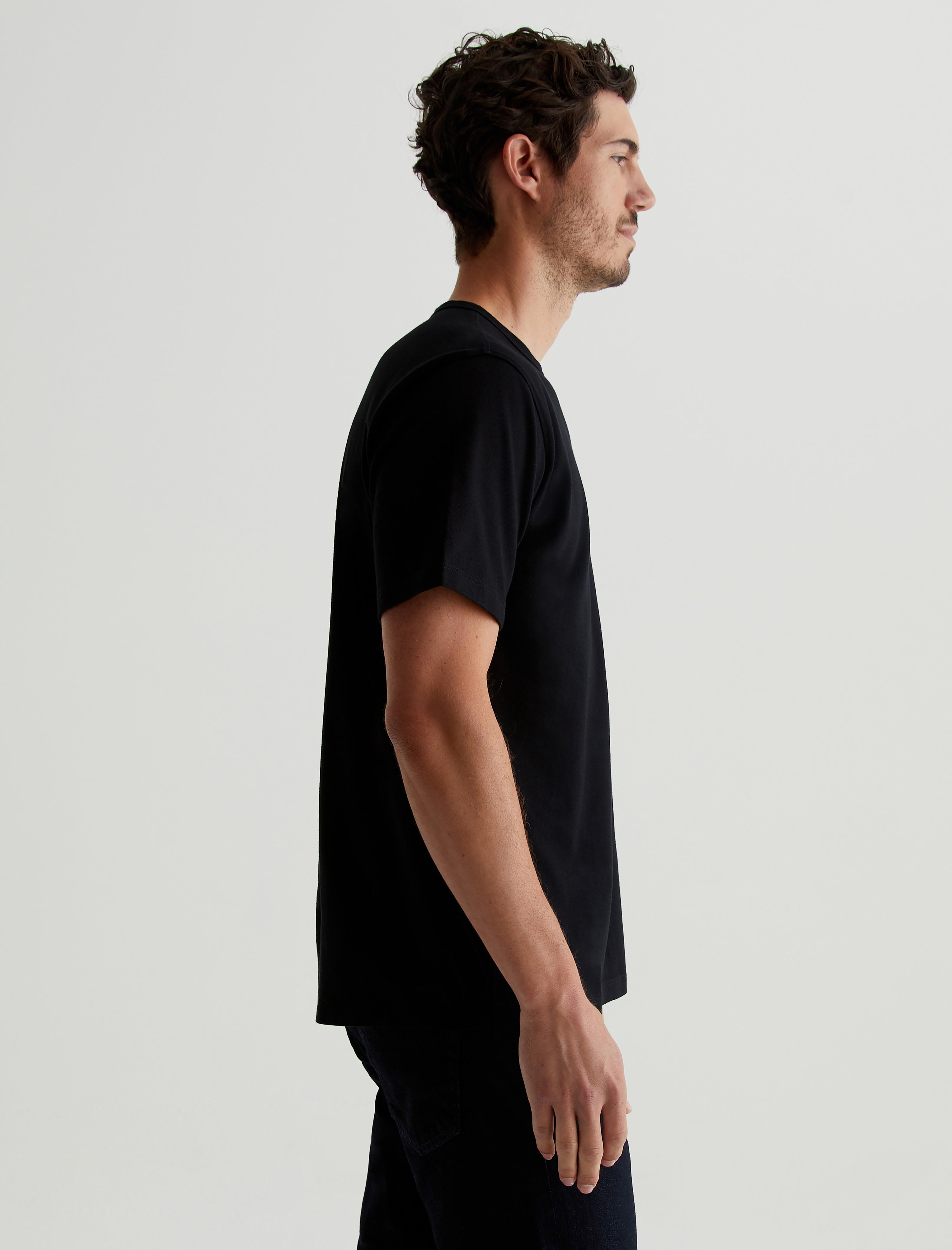 Bryce Crew True Black Classic Crew Neck T-Shirt Men Top Photo 3