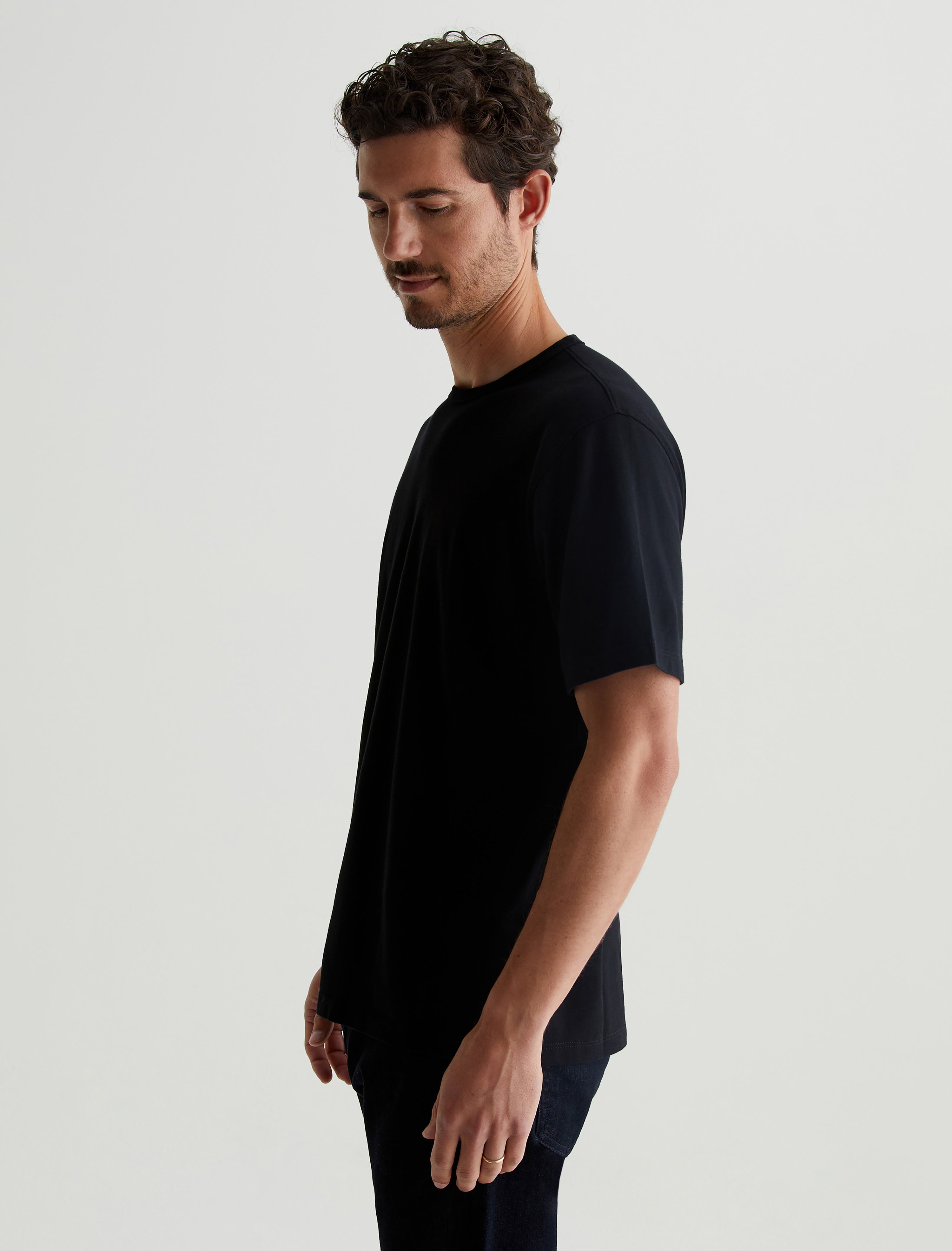 Bryce Crew True Black Classic Crew Neck T-Shirt Men Top Photo 6