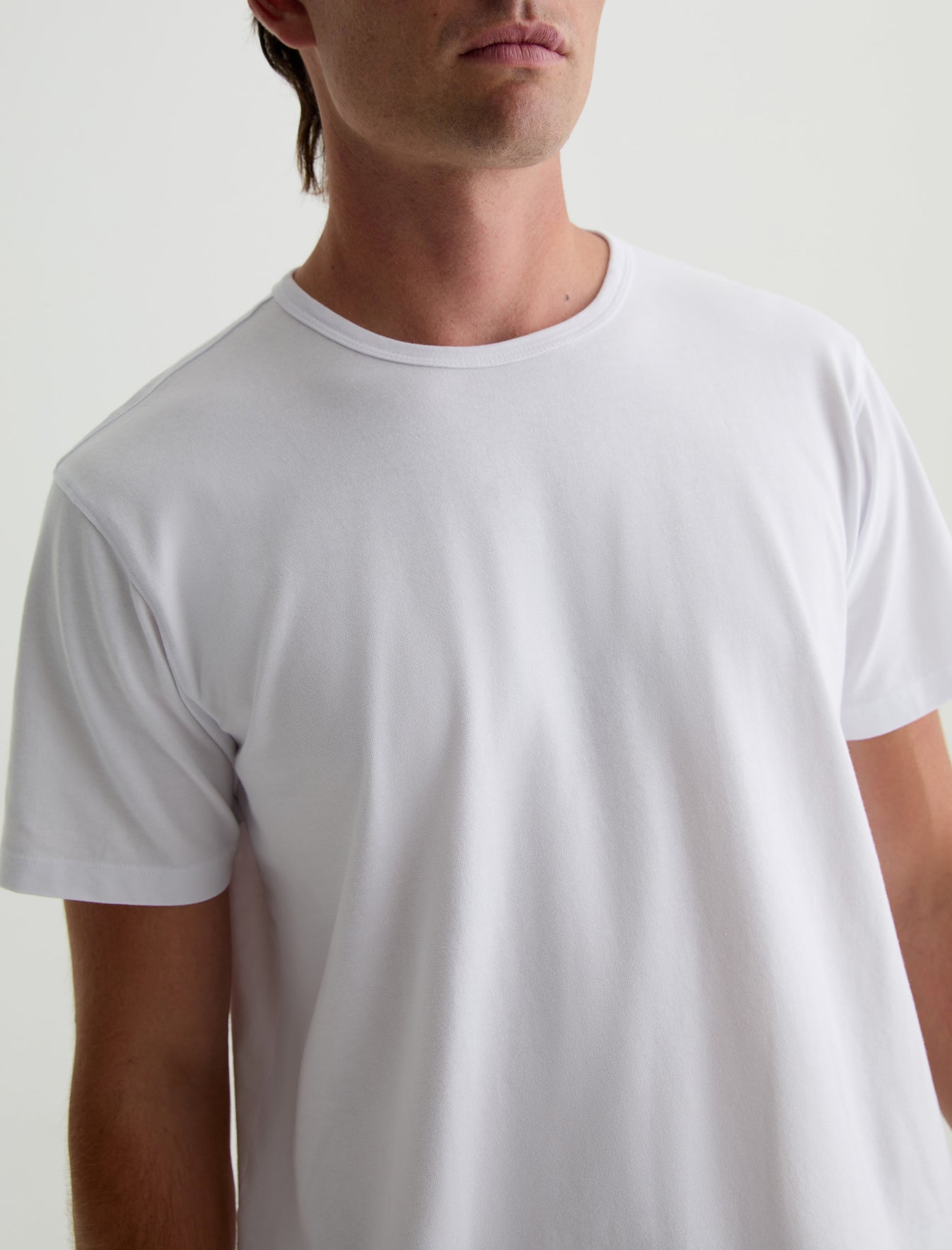 Bryce Crew True White Classic Fit Short Sleeve Crew Neck T-Shirt Mens Top Photo 2