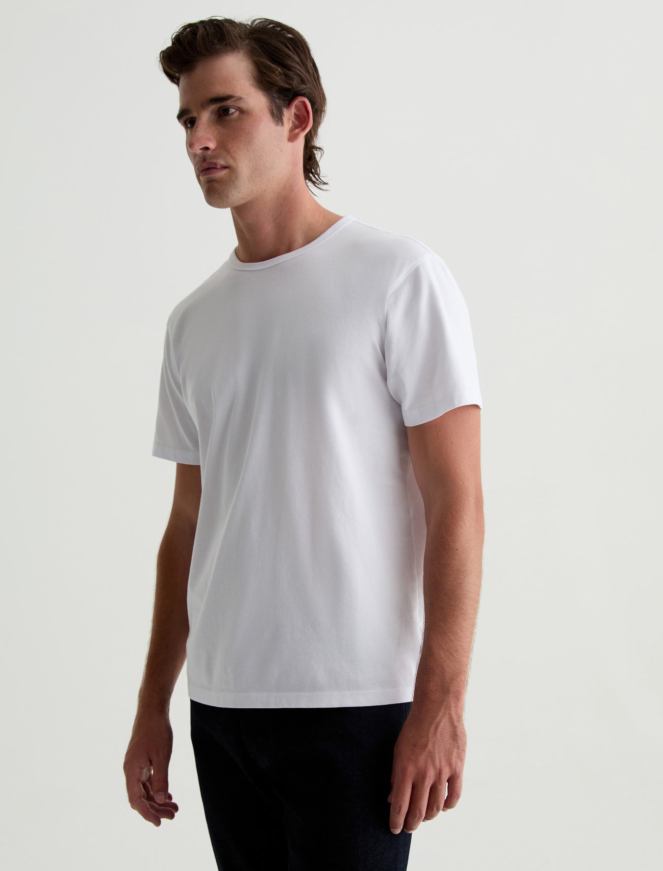 Bryce Crew True White Classic Fit Short Sleeve Crew Neck T-Shirt Mens Top Photo 6