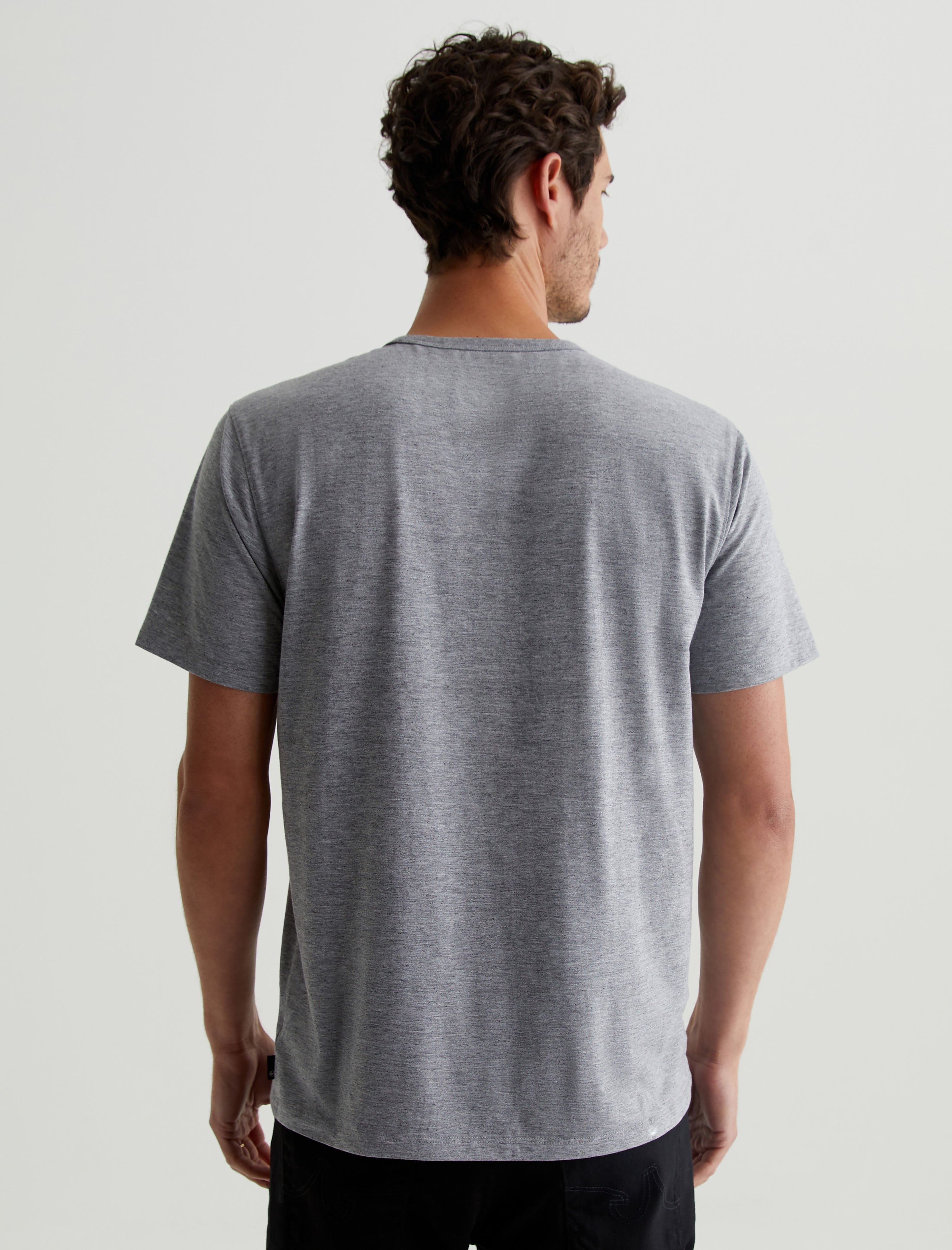 Bryce Crew Heather Grey Classic Crew Neck T-Shirt Men Top Photo 7
