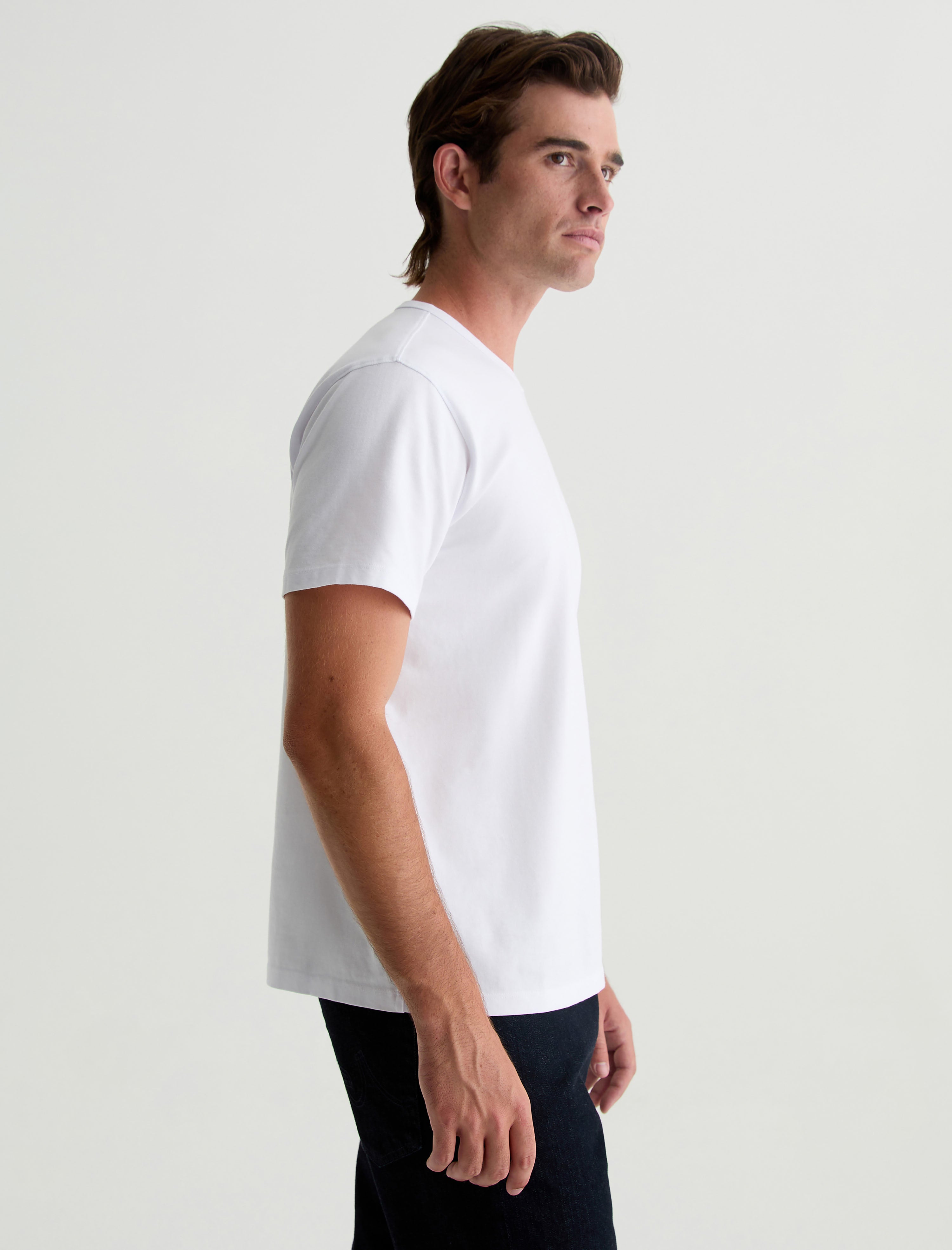 Bryce Crew True White Classic Crew Neck T-Shirt Men Top Photo 3