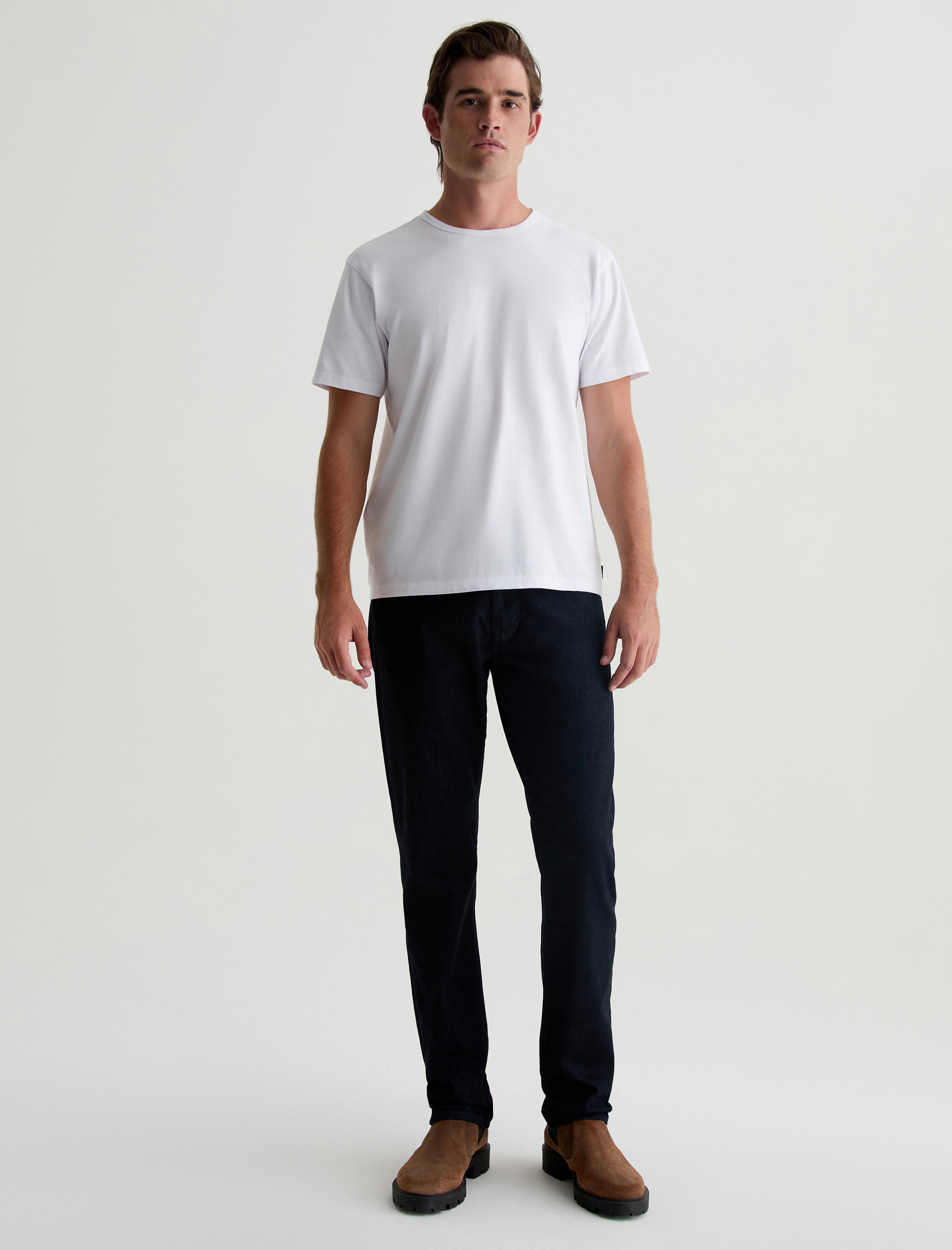 Bryce Crew True White Classic Crew Neck T-Shirt Men Top Photo 4