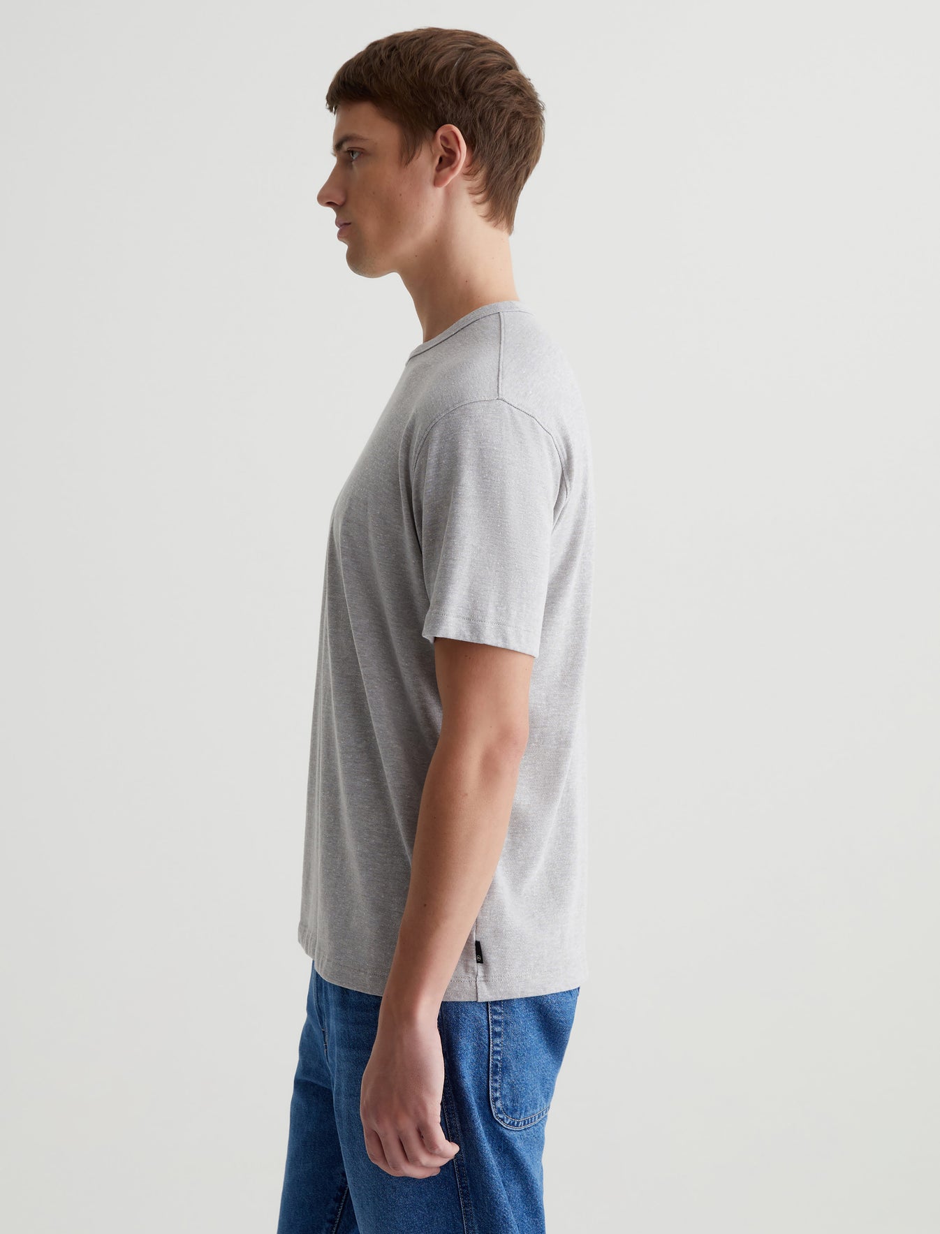 Wesley Crew Heather Grey Relaxed T-Shirt Men Top Photo 3