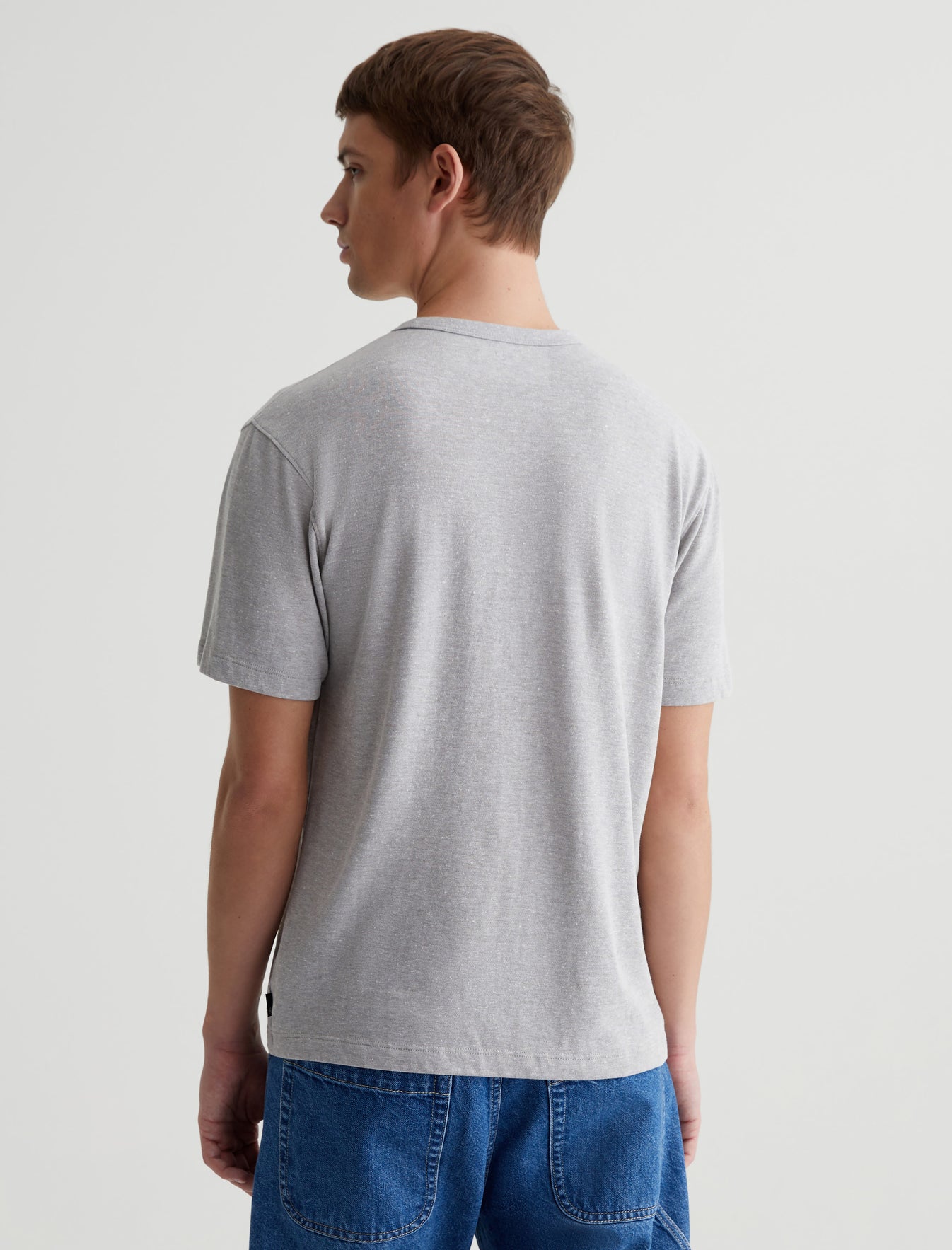 Wesley Crew Heather Grey Relaxed T-Shirt Men Top Photo 6