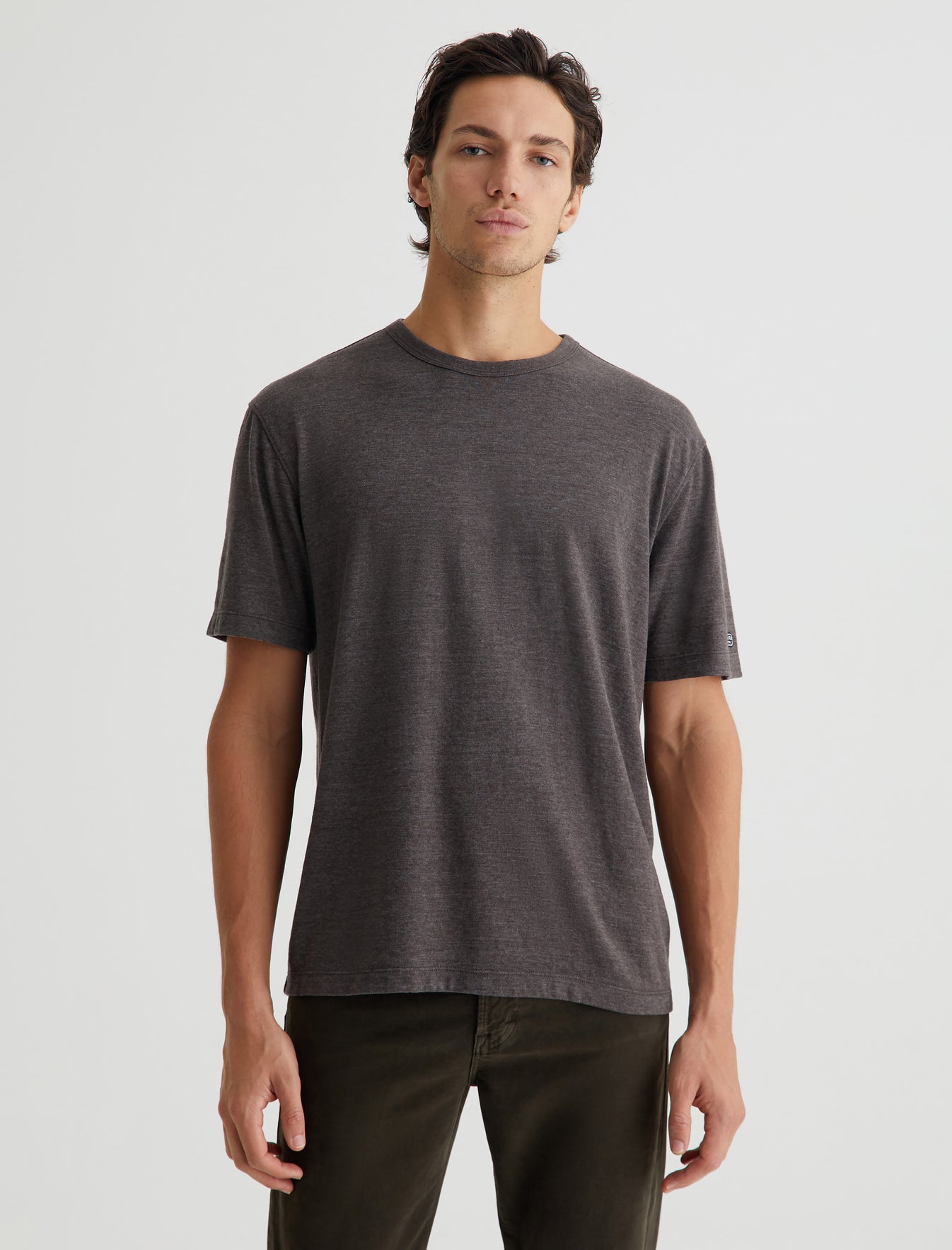 Wesley Crew Stone Brown Relaxed T-Shirt Men Top Photo 1