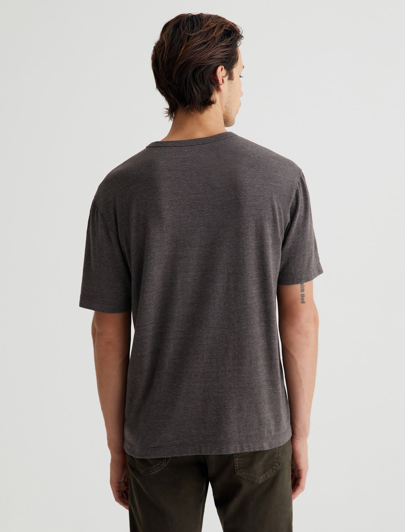 Wesley Crew Stone Brown Relaxed T-Shirt Men Top Photo 6