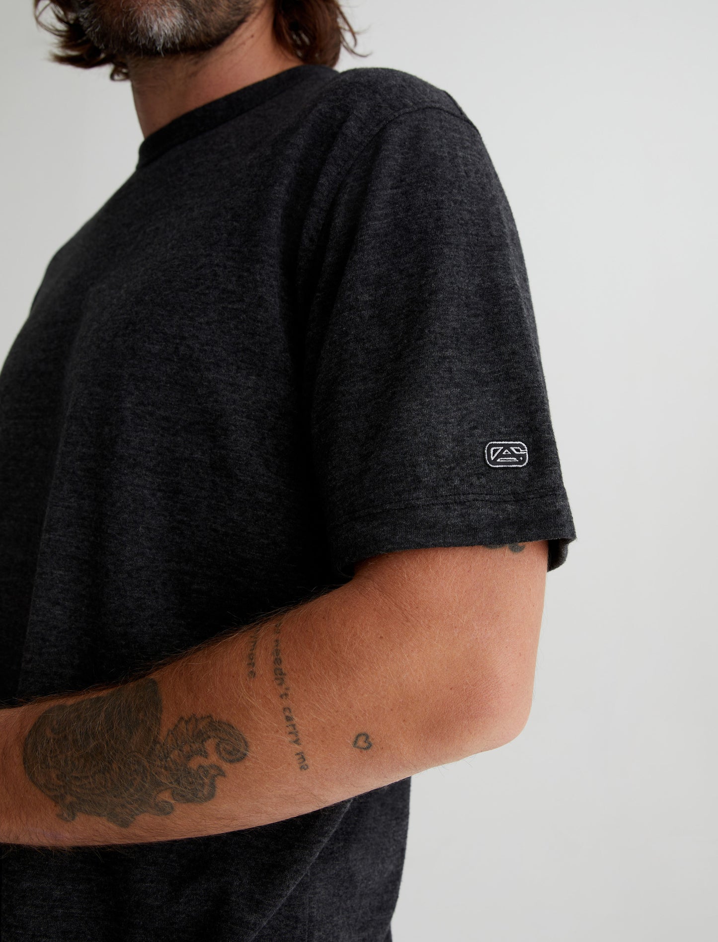 Wesley Crew True Black Relaxed Fit Short Sleeve Crew Neck T-Shirt Mens Top Photo 3