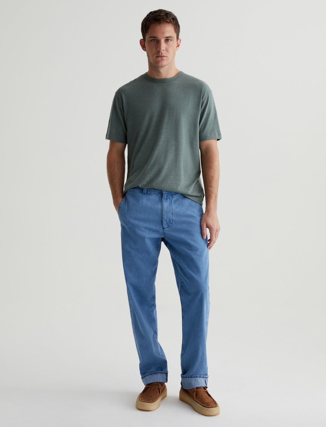 Wesley Crew Thorn Field Relaxed T-Shirt Men Top Photo 2