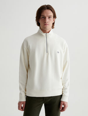 Arc Half Zip Sweatshirt Ivory Dust Relaxed Fit Half Zip Sweatshirt Mens Top Photo 1