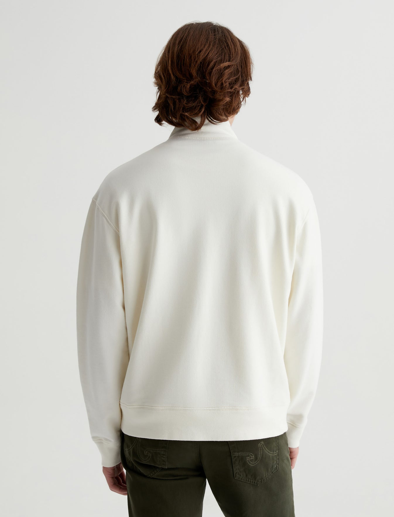 Arc Half Zip Sweatshirt Ivory Dust Relaxed Fit Half Zip Sweatshirt Mens Top Photo 6