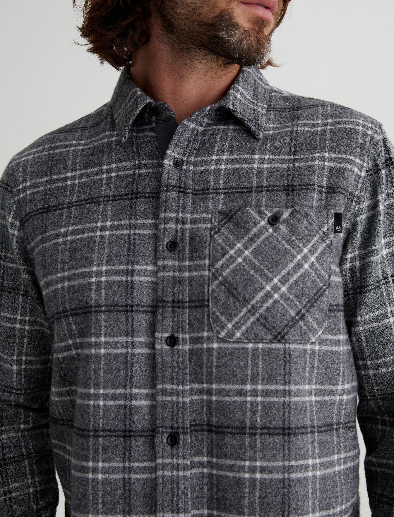 Aiden Shirt Tartan Plaid Grey Multi Classic Fit Long Sleeve Button Up Shirt Mens Top Photo 3