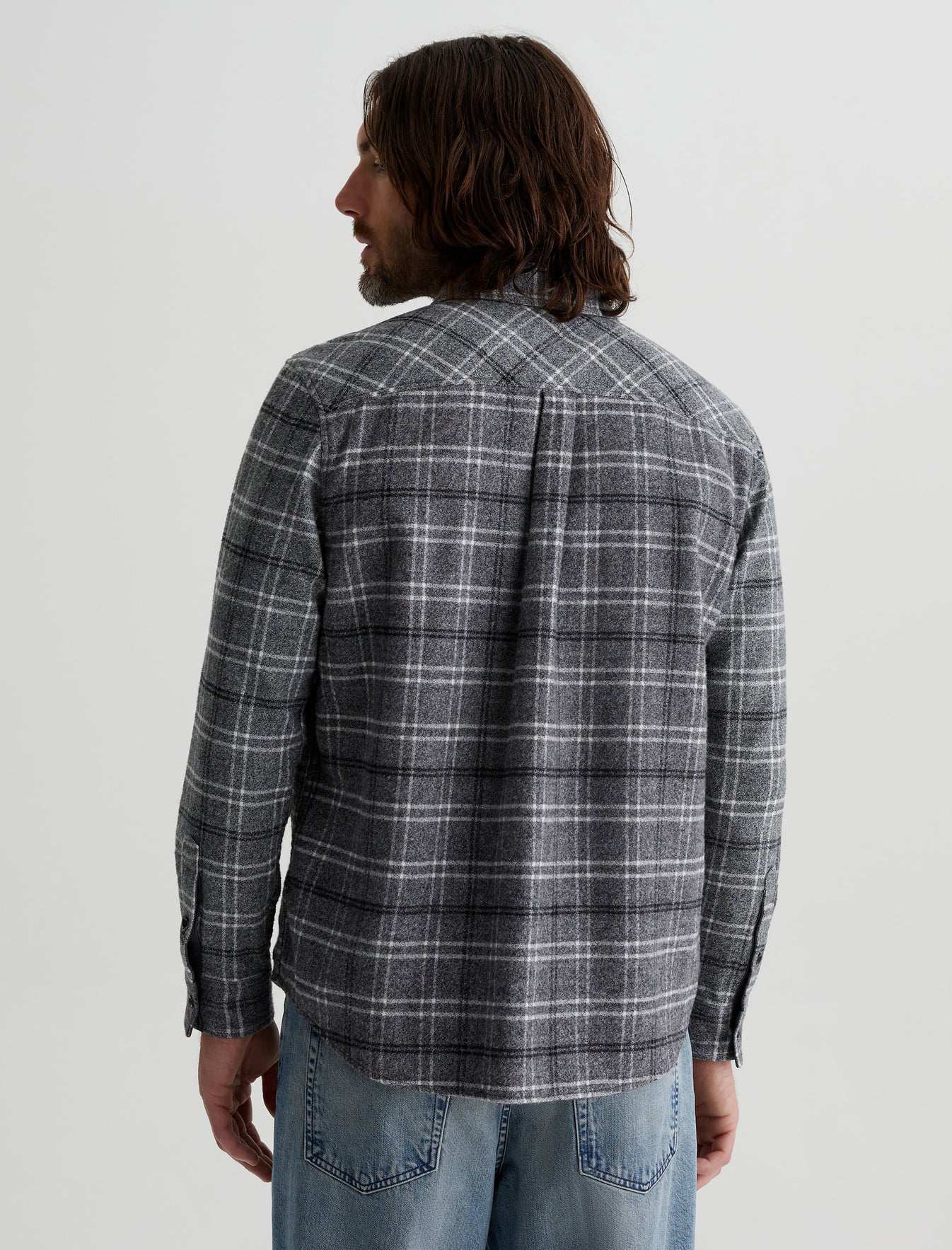 Aiden Shirt Tartan Plaid Grey Multi Classic Fit Long Sleeve Button Up Shirt Mens Top Photo 6