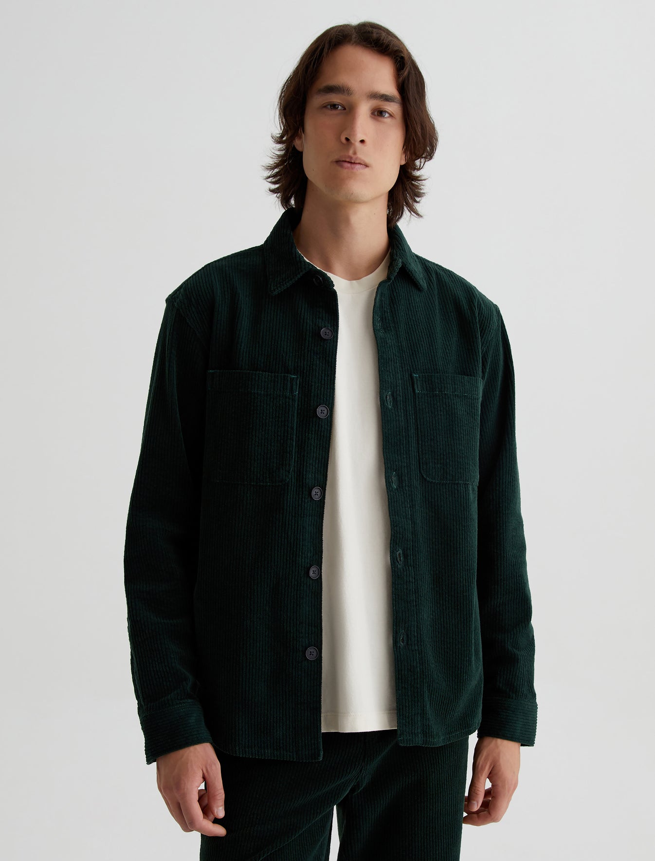 Elias Hidden Pine Oversized Fit Shirt Jacket Mens Top Photo 1