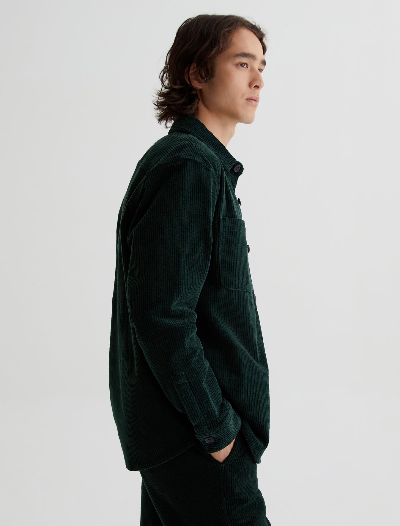 Elias Hidden Pine Oversized Fit Shirt Jacket Mens Top Photo 2