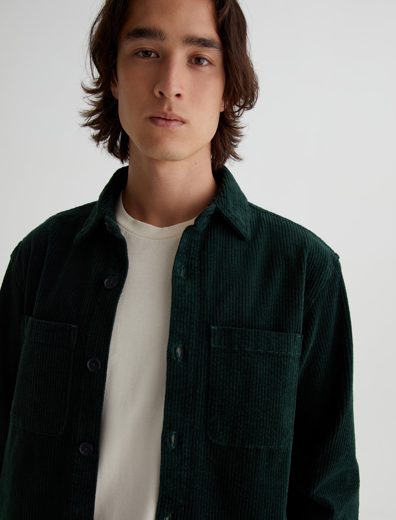 Elias Hidden Pine Oversized Fit Shirt Jacket Mens Top Photo 3