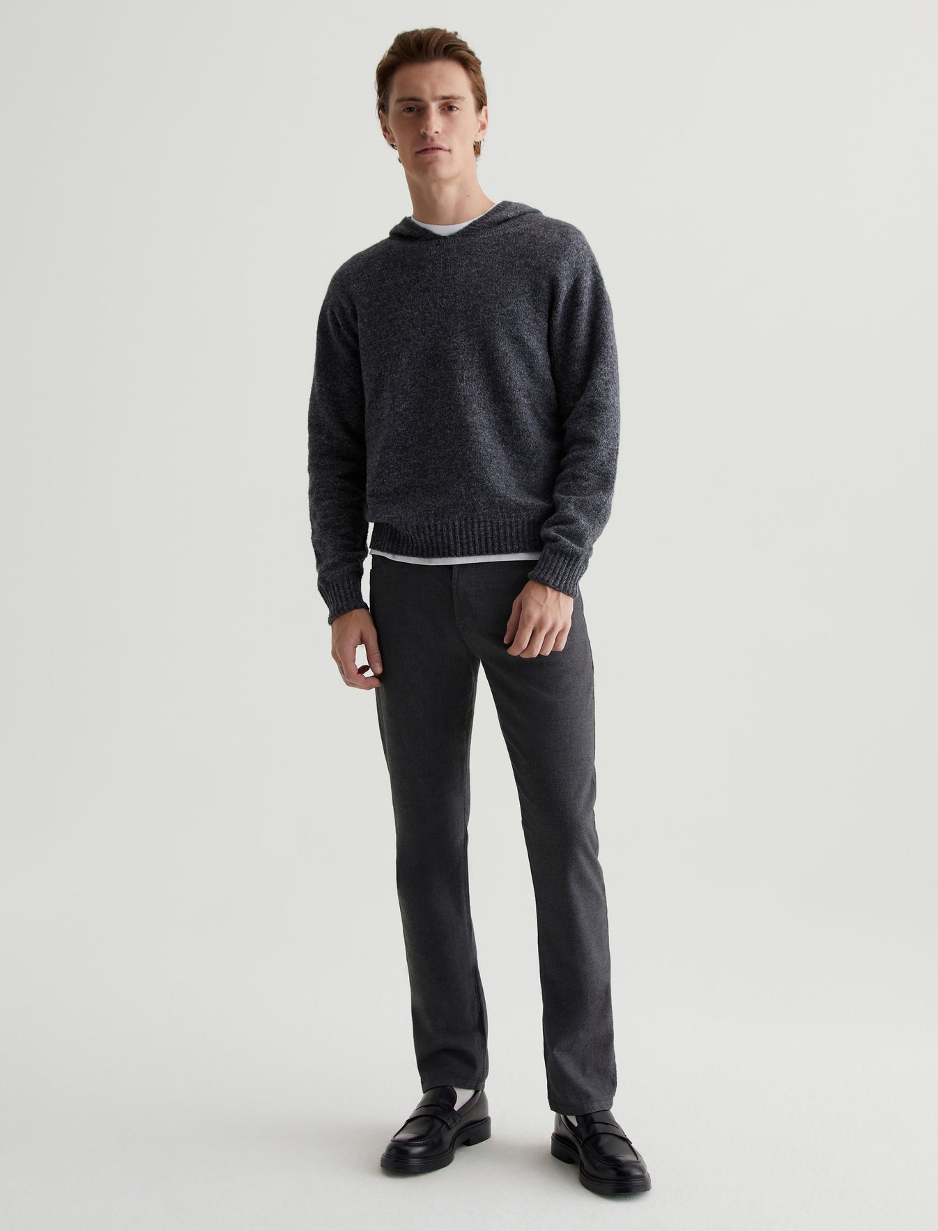 Cason Hoodie Heather Charcoal Classic Hooded Sweater Photo 4